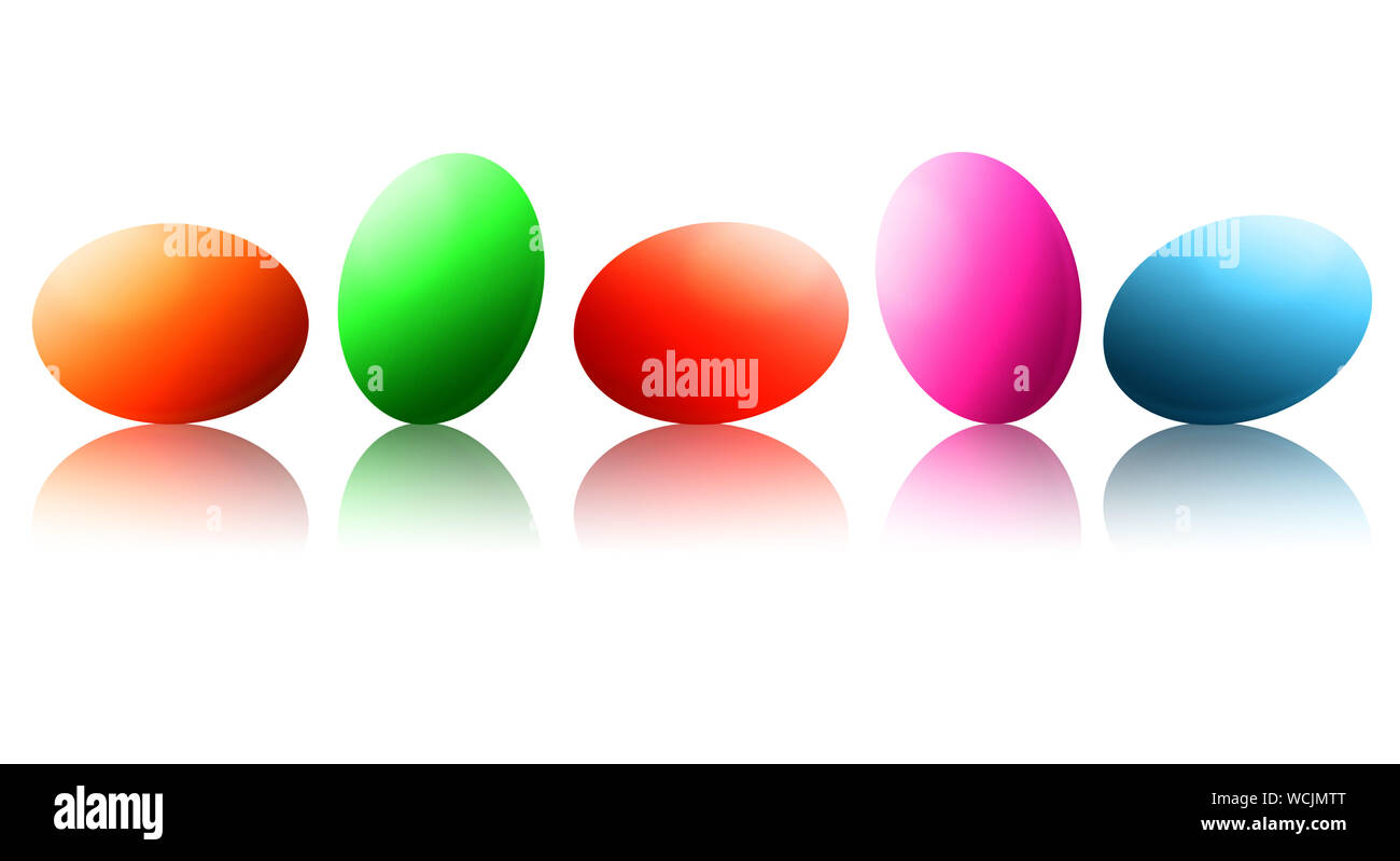 Colorful Easter eggs isolated in white background Stock Photo - Alamy