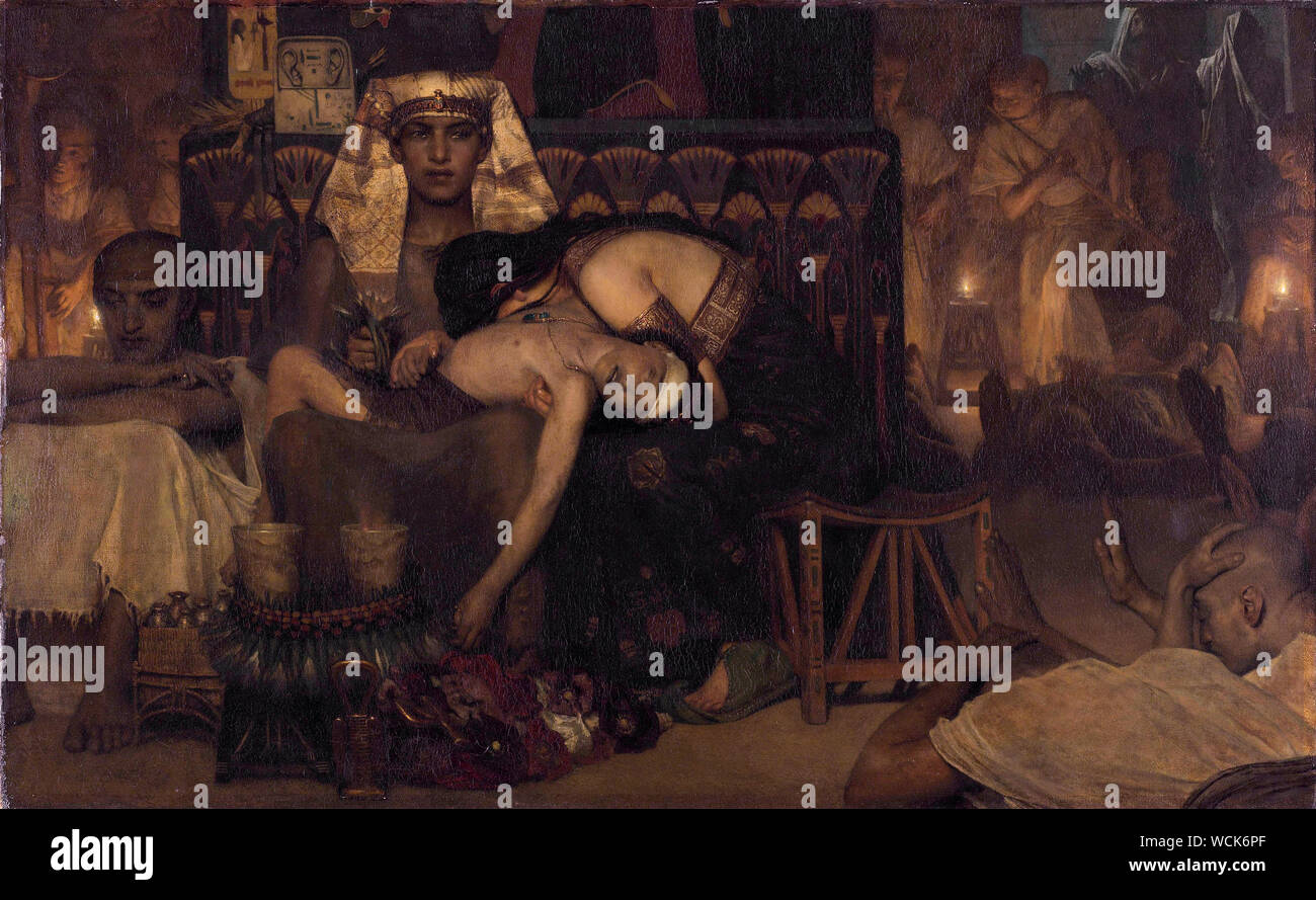 Lawrence Alma Tadema, Death of the Pharaoh's Firstborn Son, painting, 1872 Stock Photo