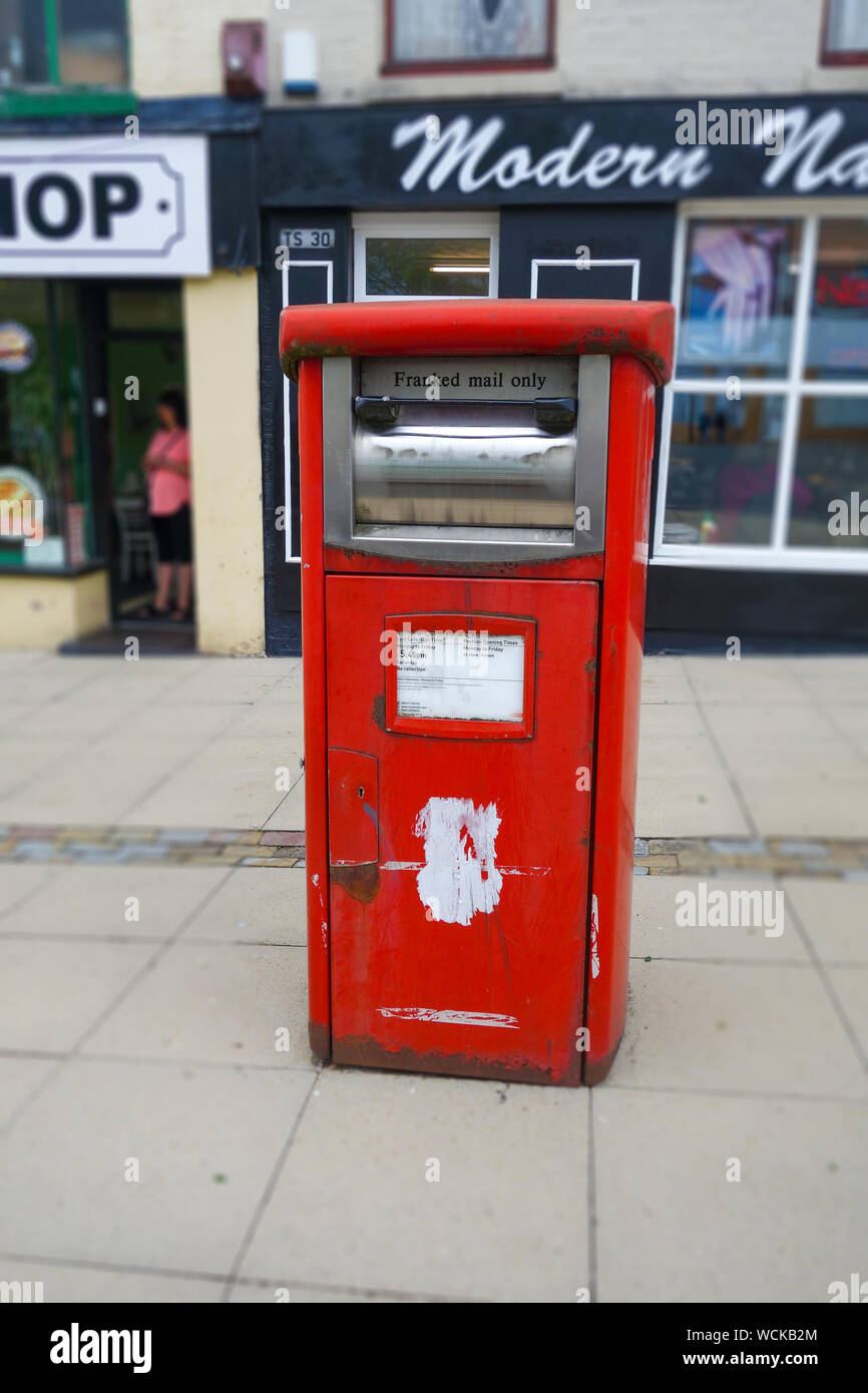 A post box or letter box for franked mail only, Tunstall, Stoke-on-Trent, Staffordshire, England, UK Stock Photo