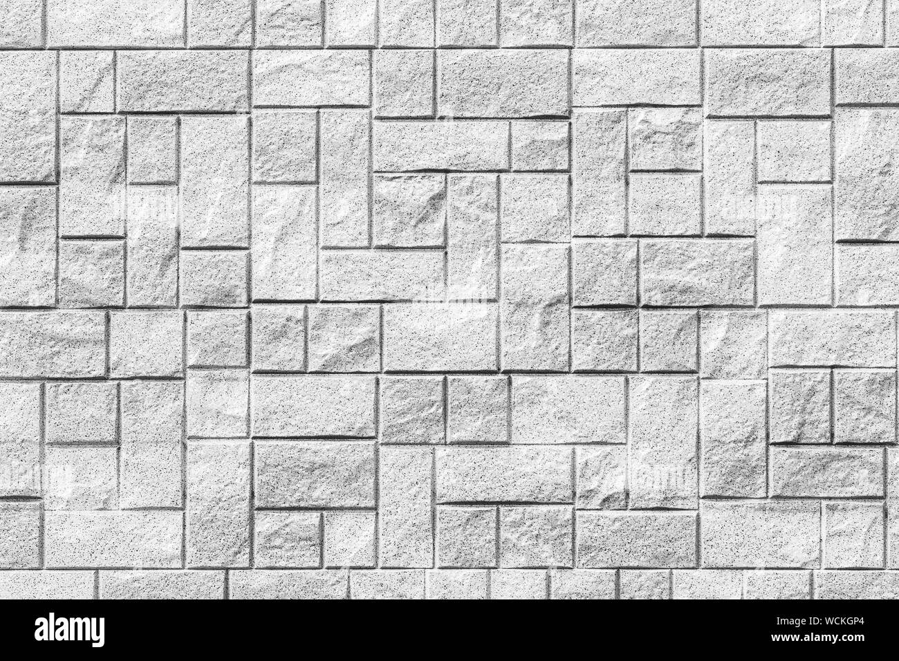 White concrete brick wall pattern texture for background Stock Photo