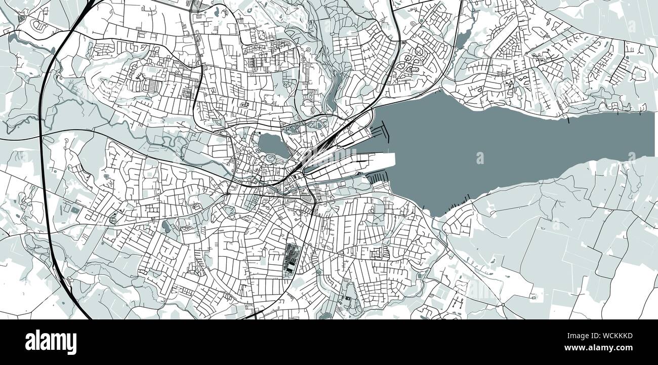 Urban vector city map of Kolding, Denmark Stock Vector Art ...
