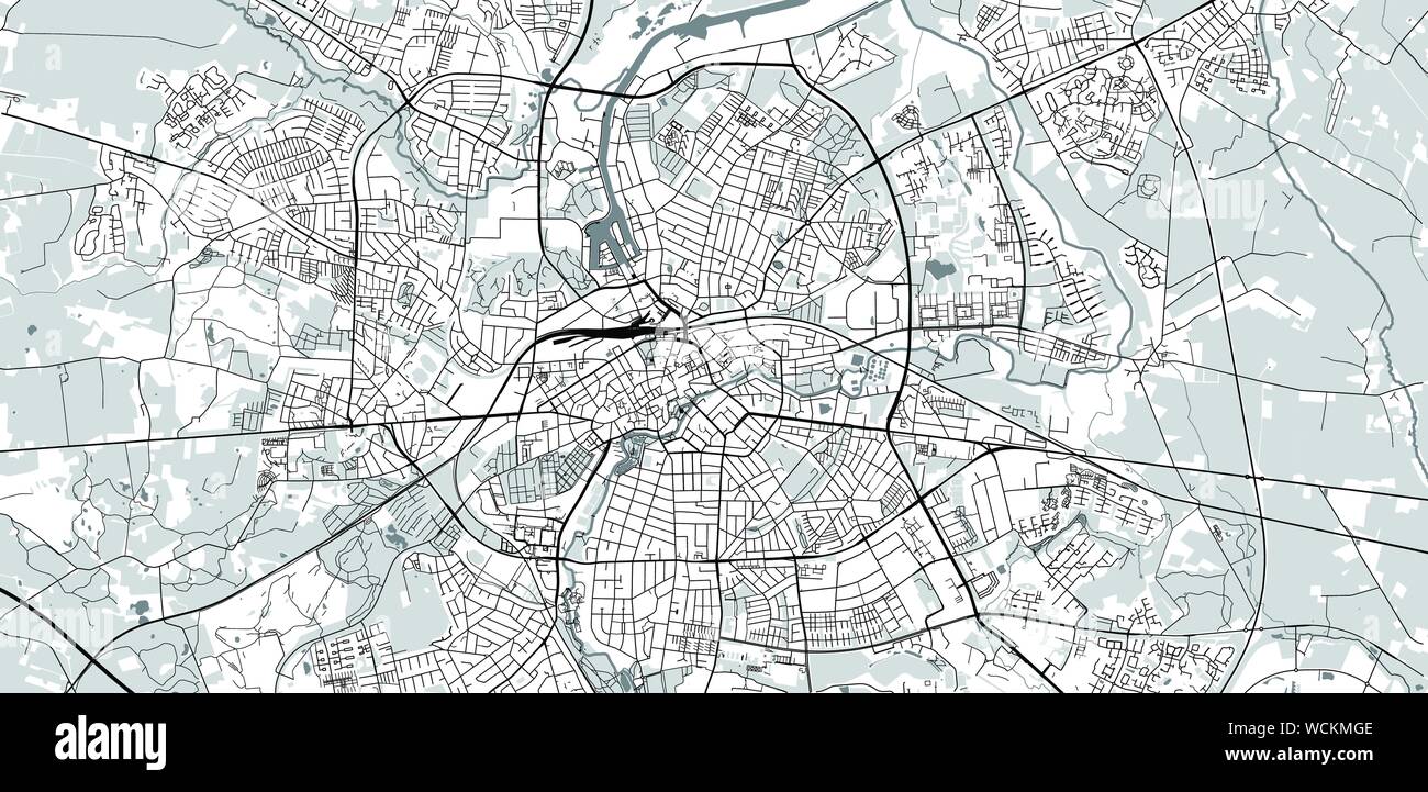 Urban Vector City Map Of Odense Denmark Stock Vector Image Art Alamy
