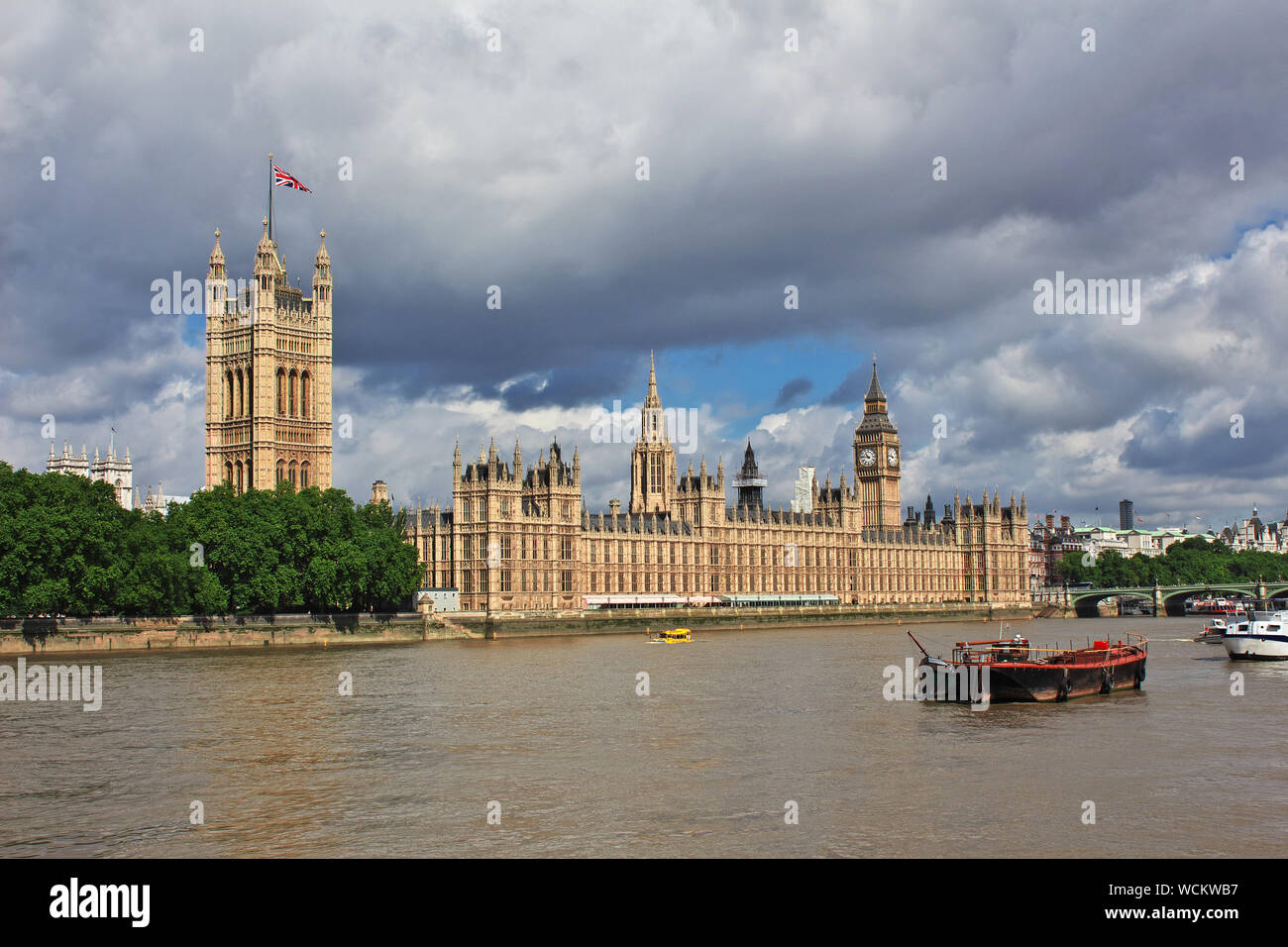 The building of British Parliament in London city, England Stock Photo