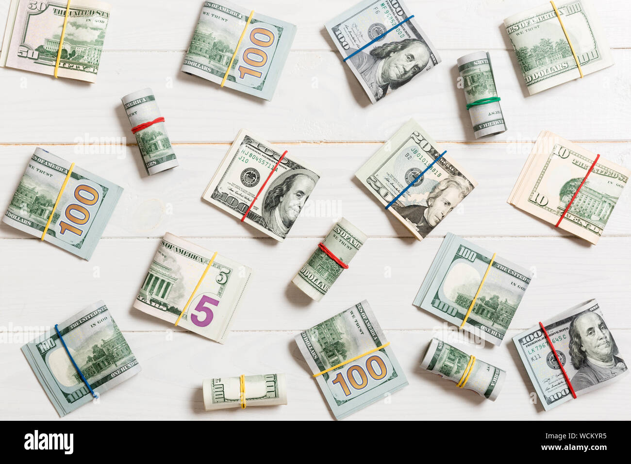 Colored Background With Money American Hundred Dollar Bills - !   