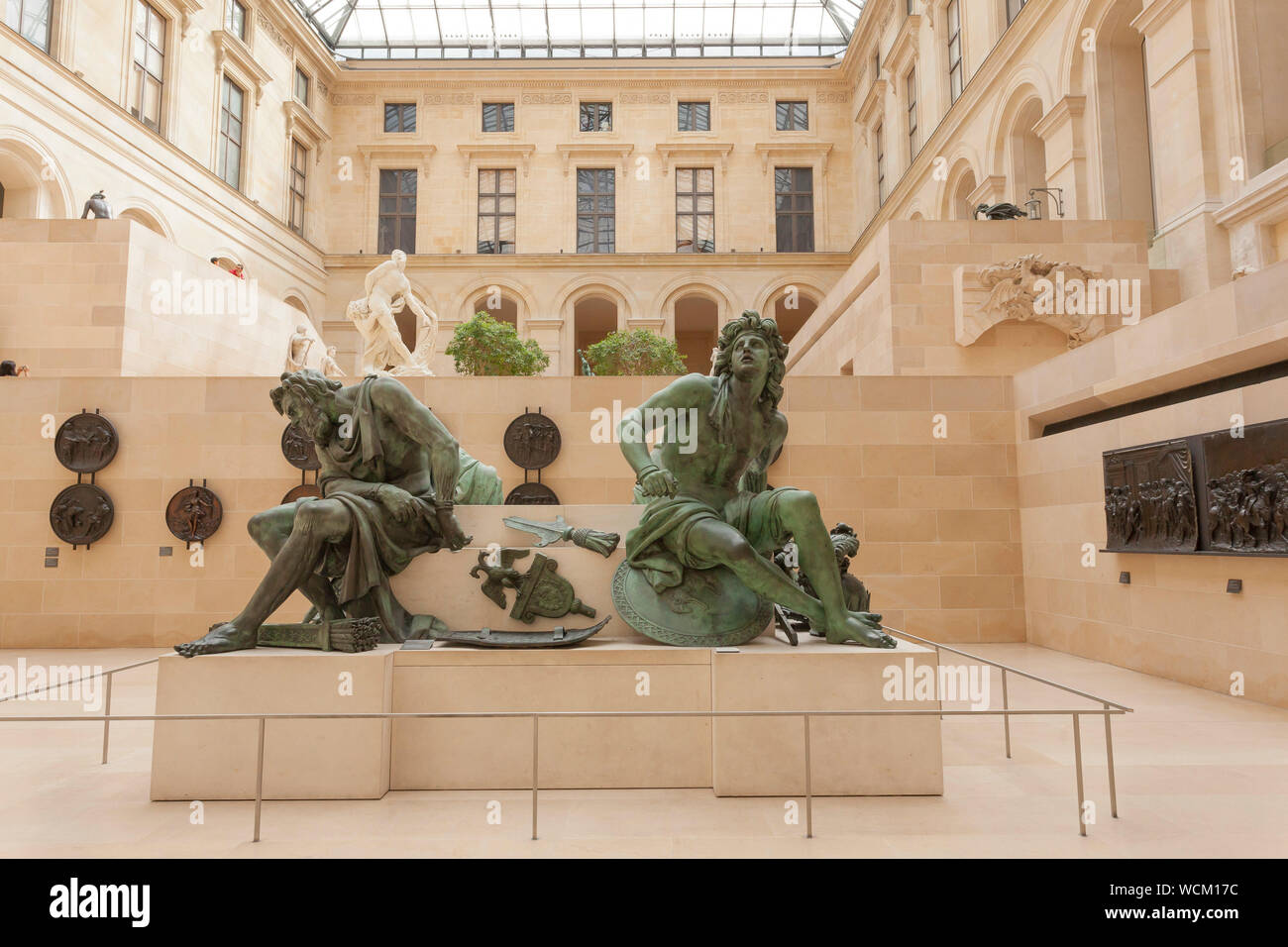 Statues at the Louvre in Paris, France, Europe, Eiffel Tower, Louvre