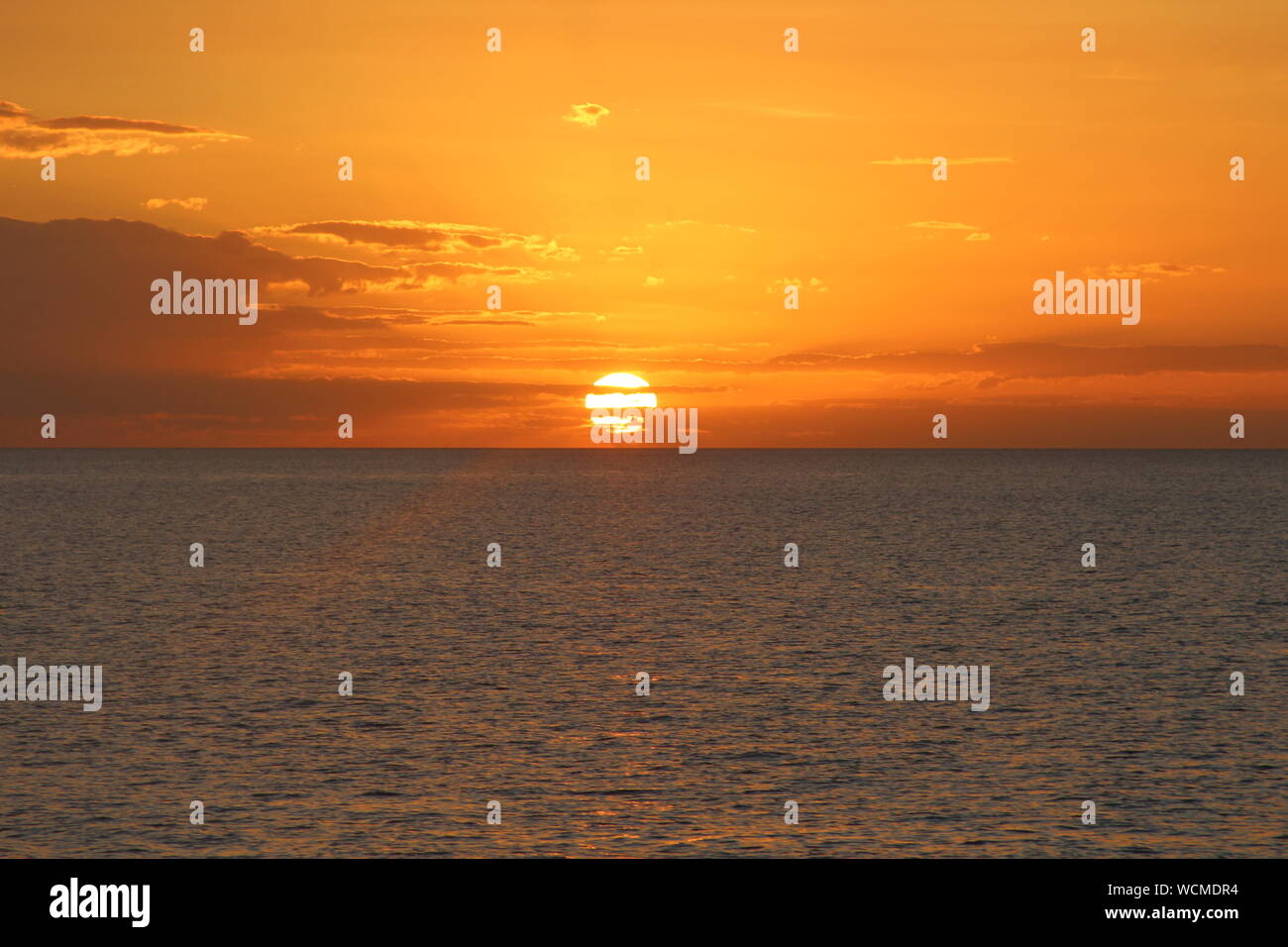 Sun Set over Hervey Bay Queensland Australia Stock Photo