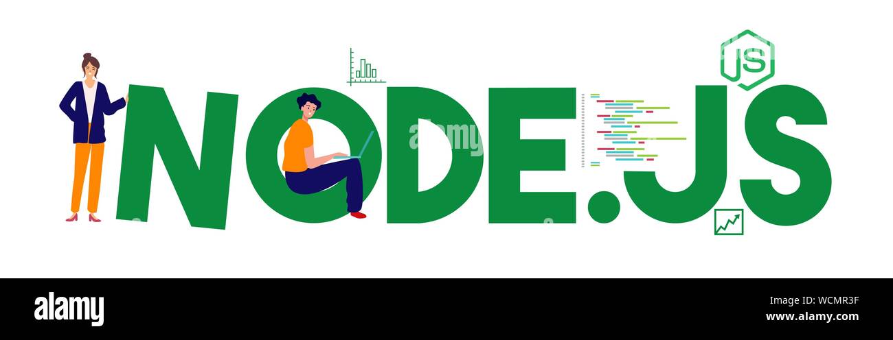 node js framework javascript programming language flat design ...