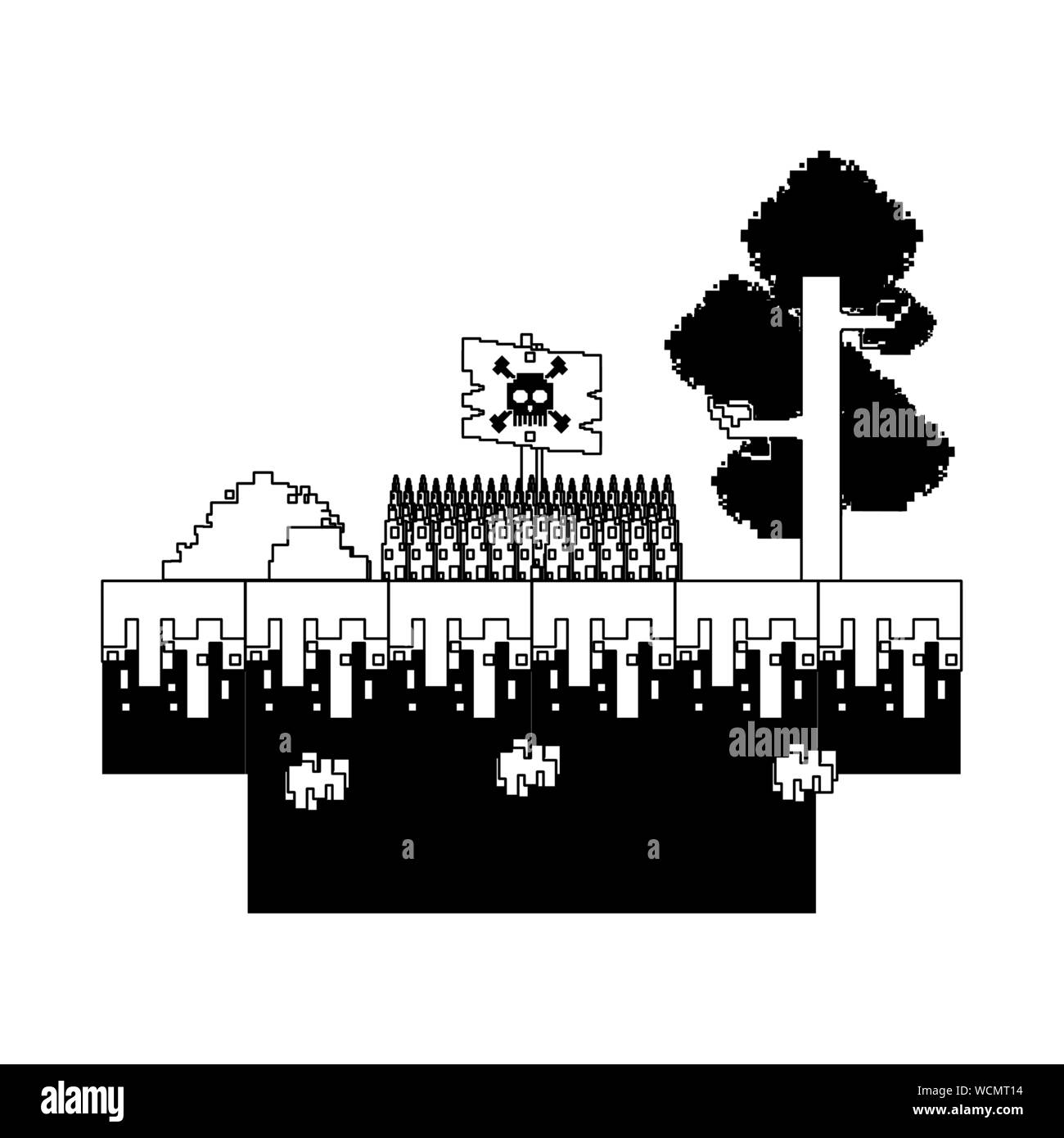 Pixel art Black and White Stock Photos & Images - Alamy