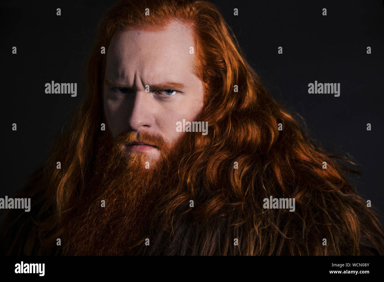 Man Long Wavy Hair Beard Stock Photos Man Long Wavy Hair Beard