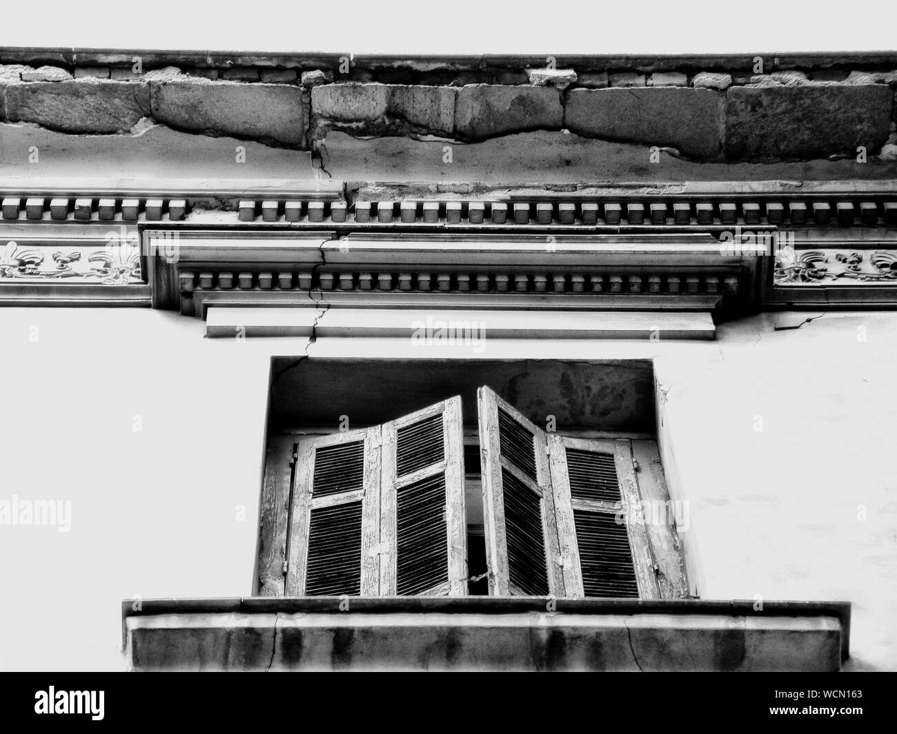 Old cracked window Black and White Stock Photos & Images - Alamy
