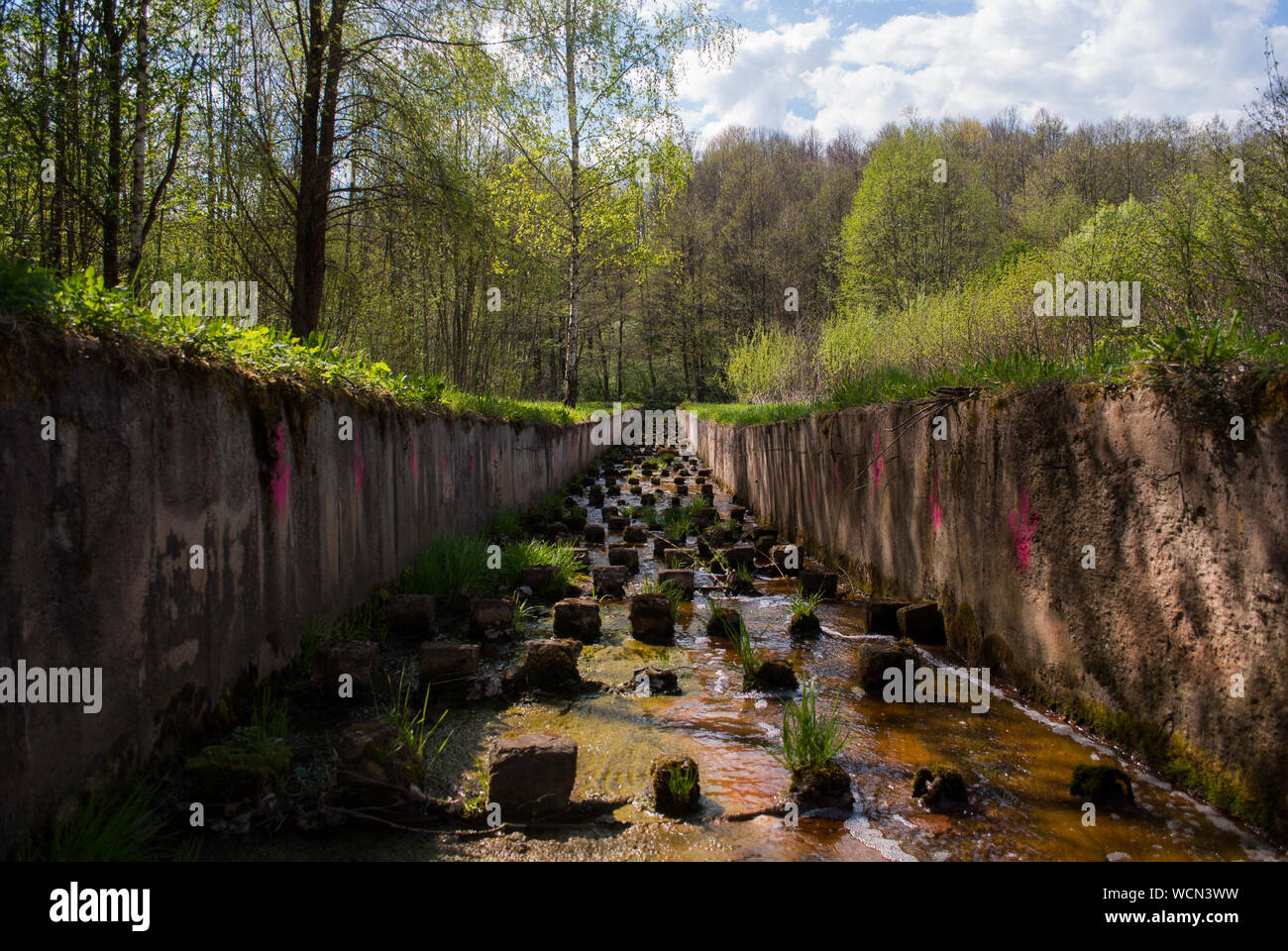 A strange man-made canal Stock Photo