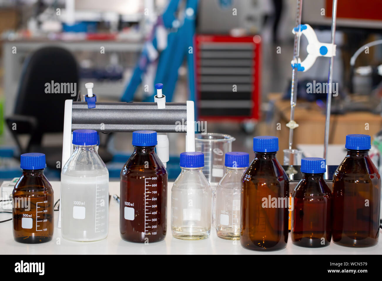 Laboratory equipment for water quality control. Water technology. Stock Photo