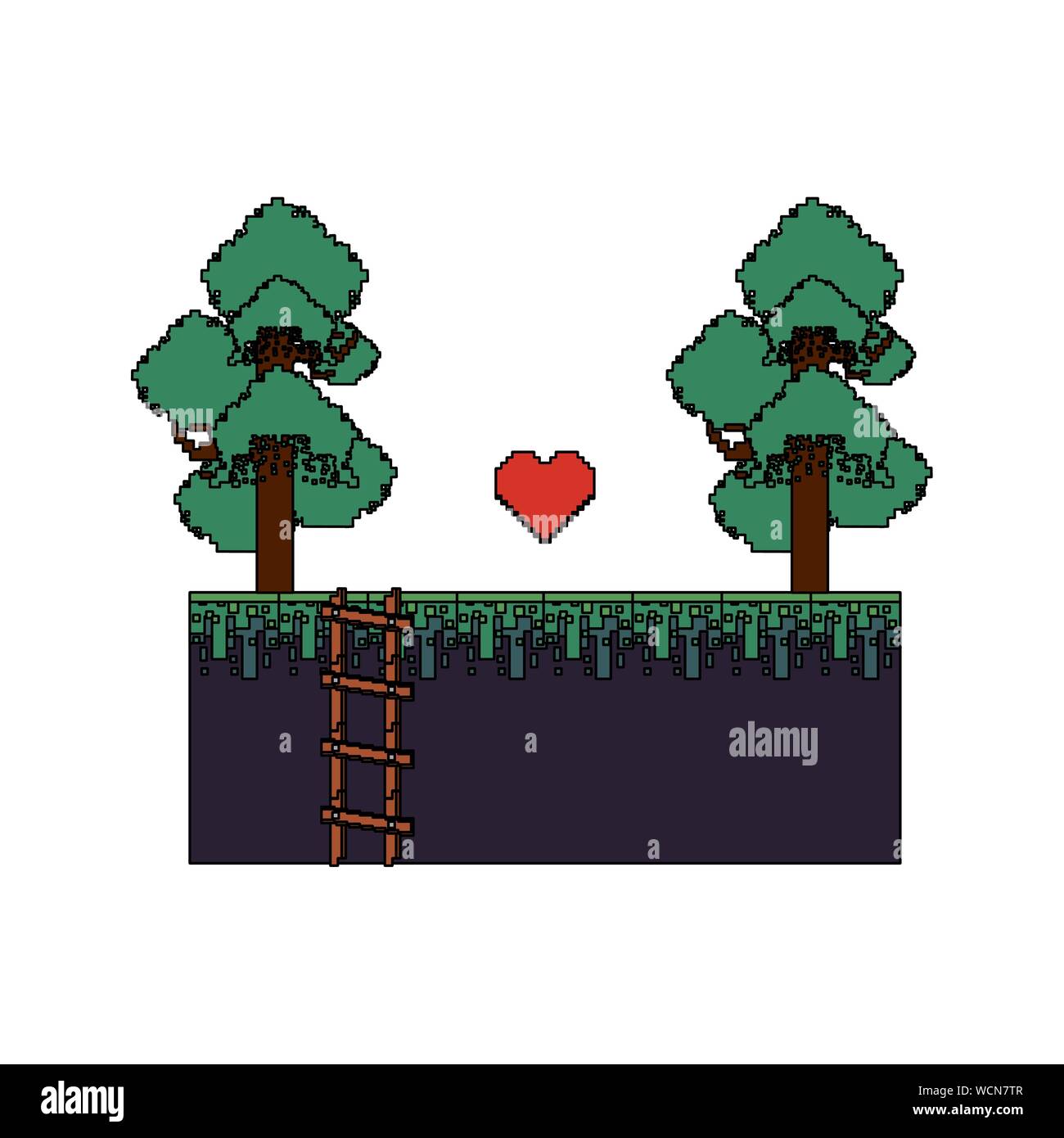 Video game heart pixelated icon Cut Out Stock Images & Pictures - Alamy