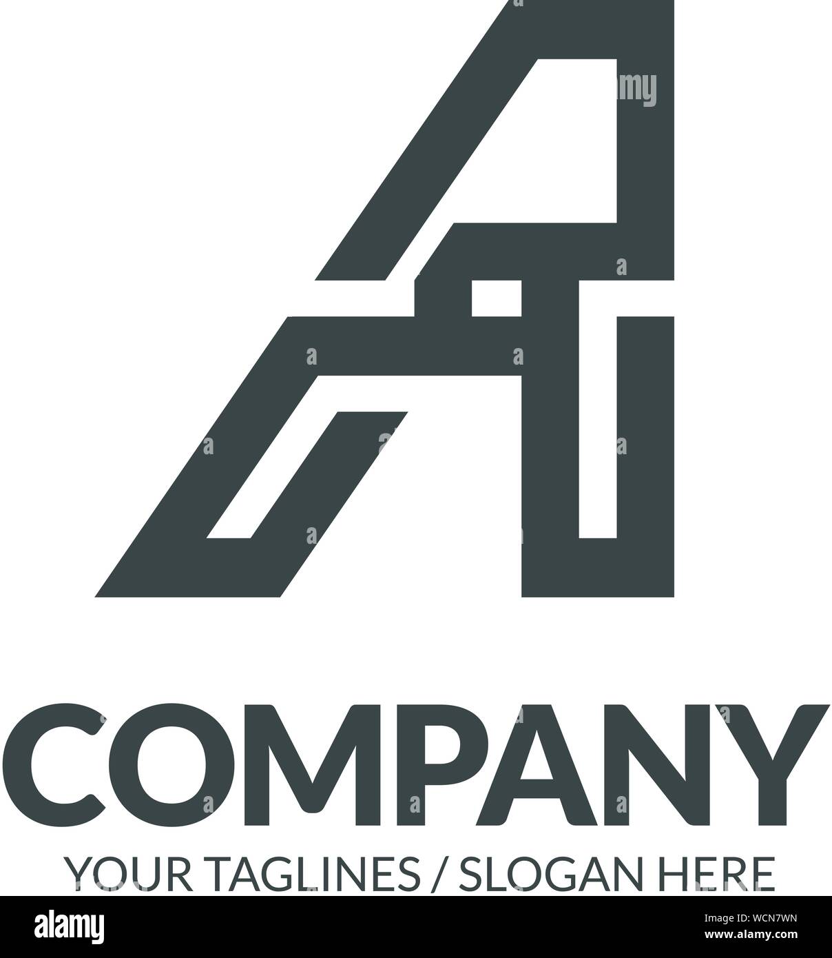 initial letter A geometric strong monogram logo vector illustration ...