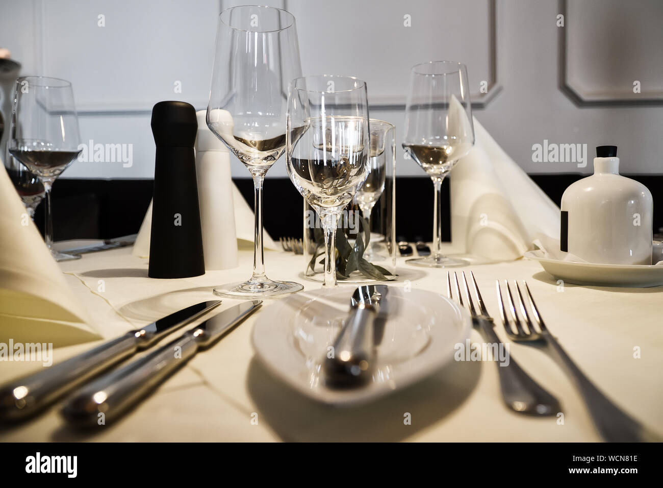 Close-up Of Place Setting On Table Stock Photo