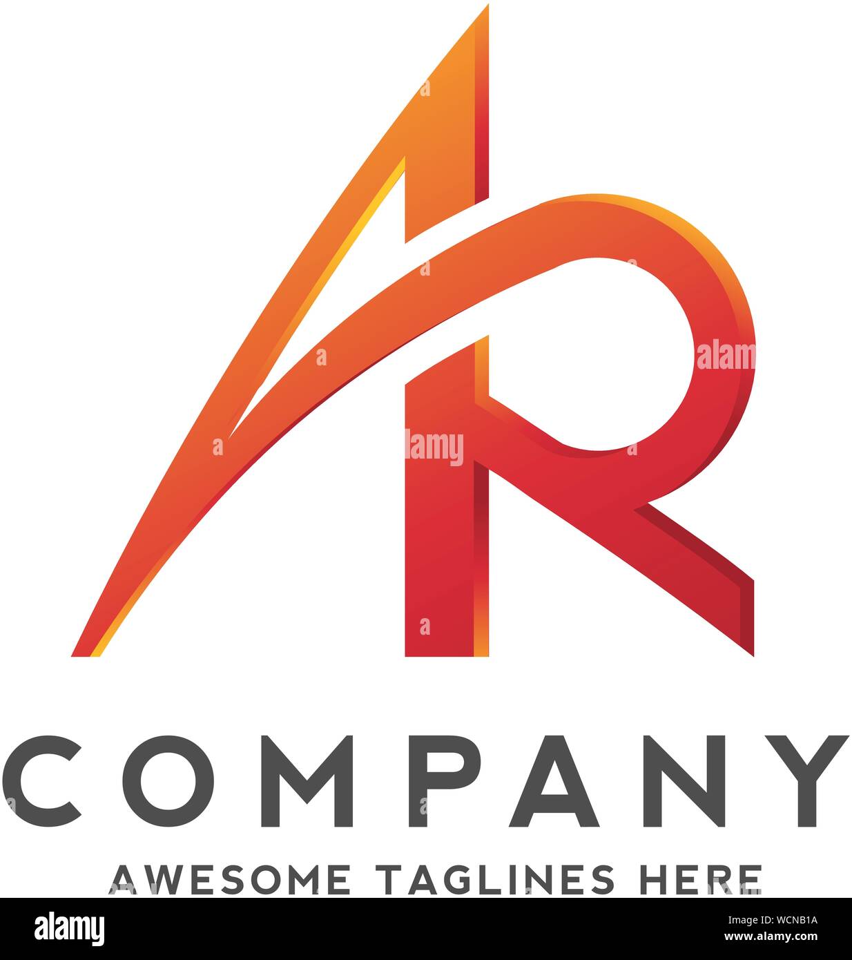 creative business letter AR logo design vector Stock Vector