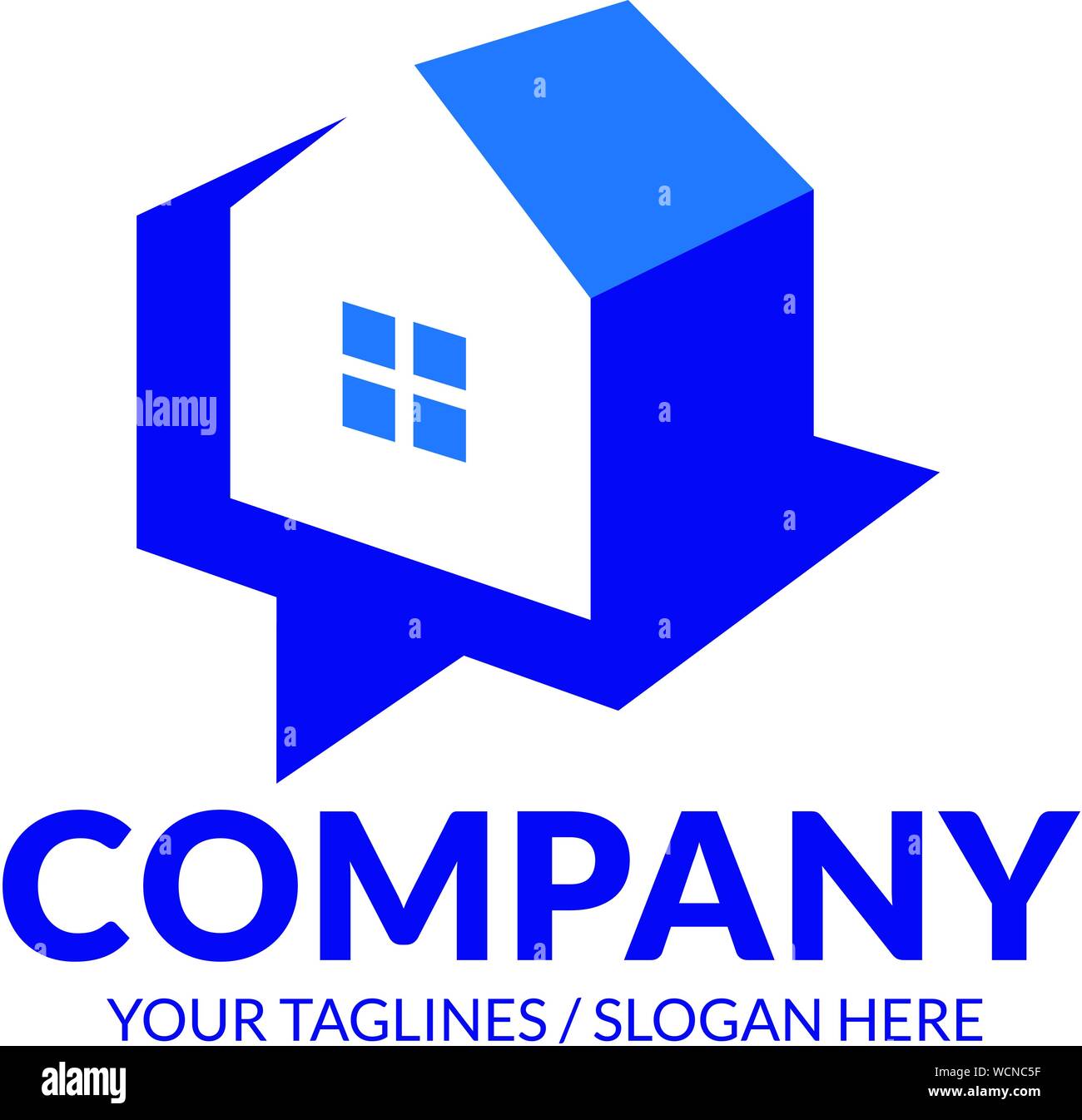 house chat bubble for Consulting, communication and property agency logo design template Stock Vector