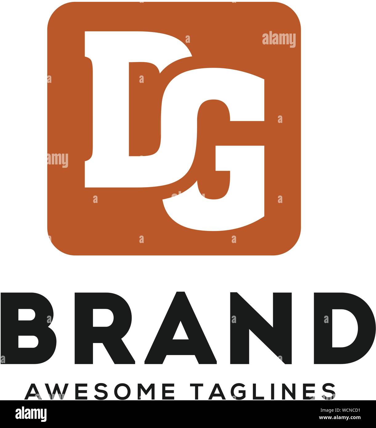 creative DG letter strong and bold logo vector concept Stock Vector
