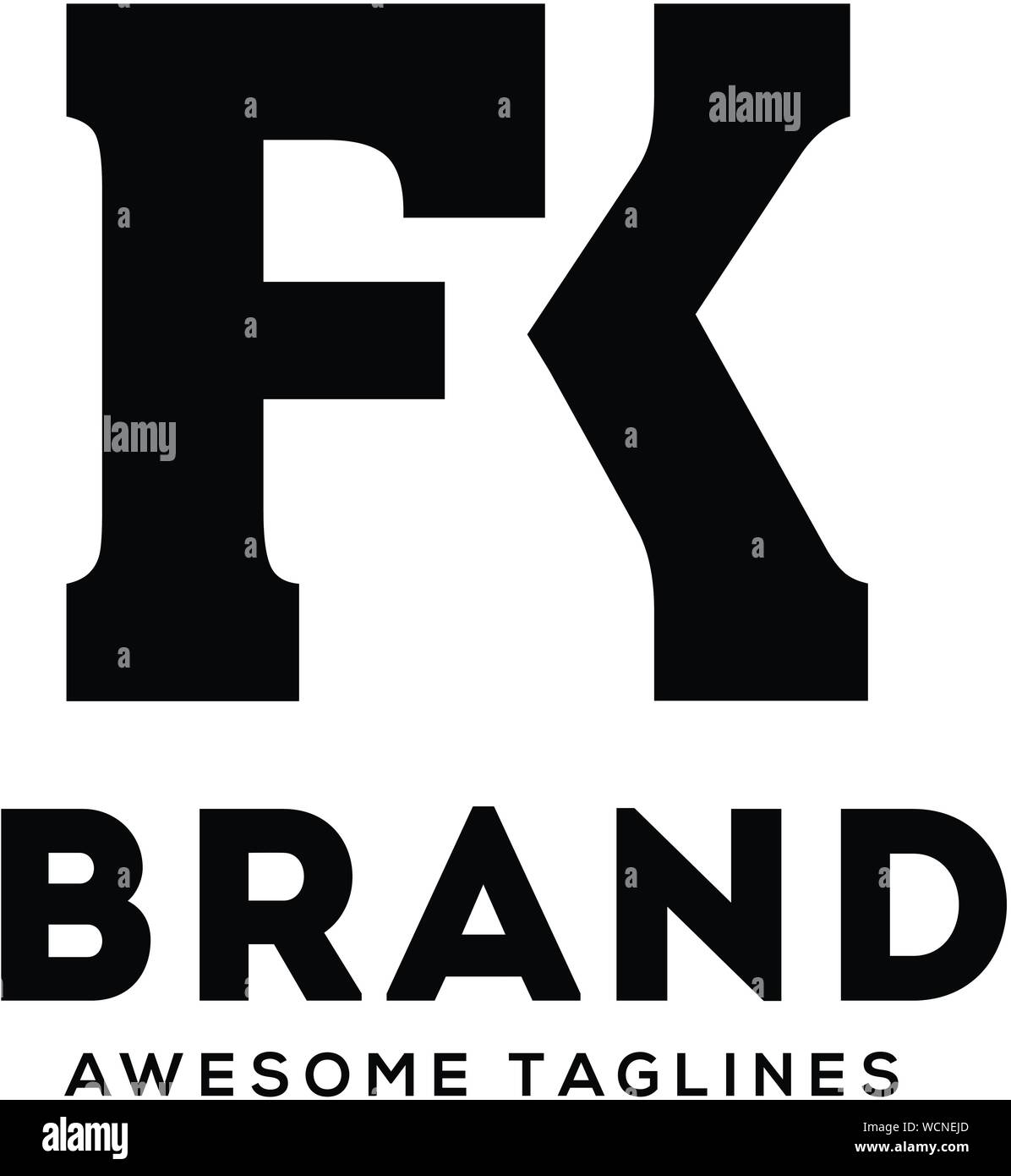 creative FK letter monogram strong and bold  logo vector concept Stock Vector