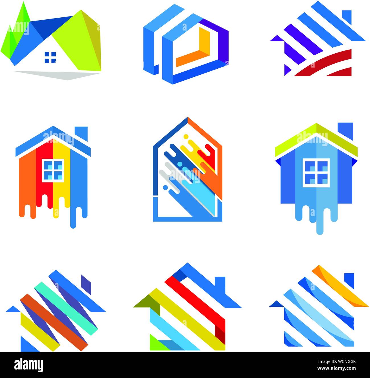 colorful house concept for home decoration building house construction ...