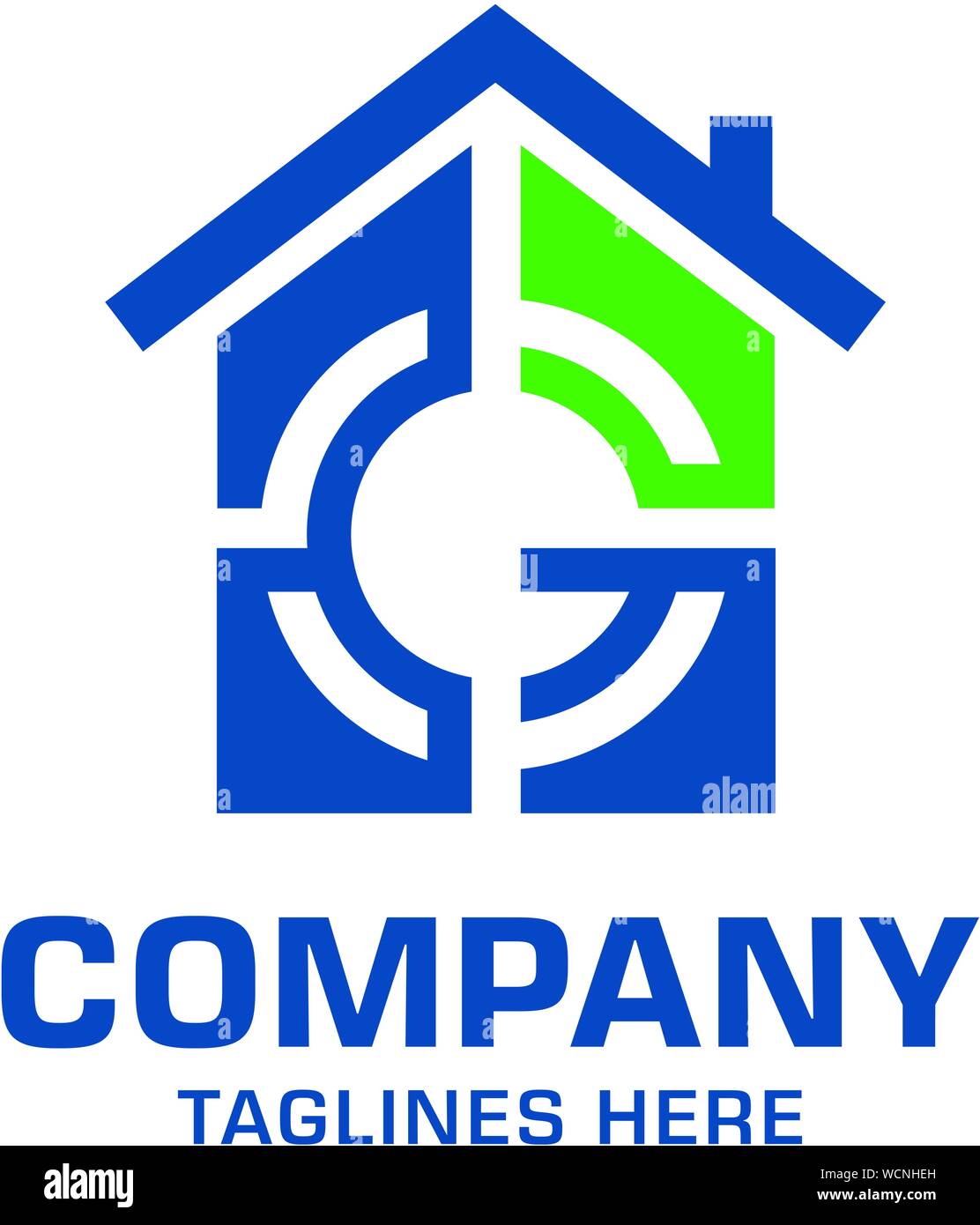 creative initial letter G target house logo vector Stock Vector