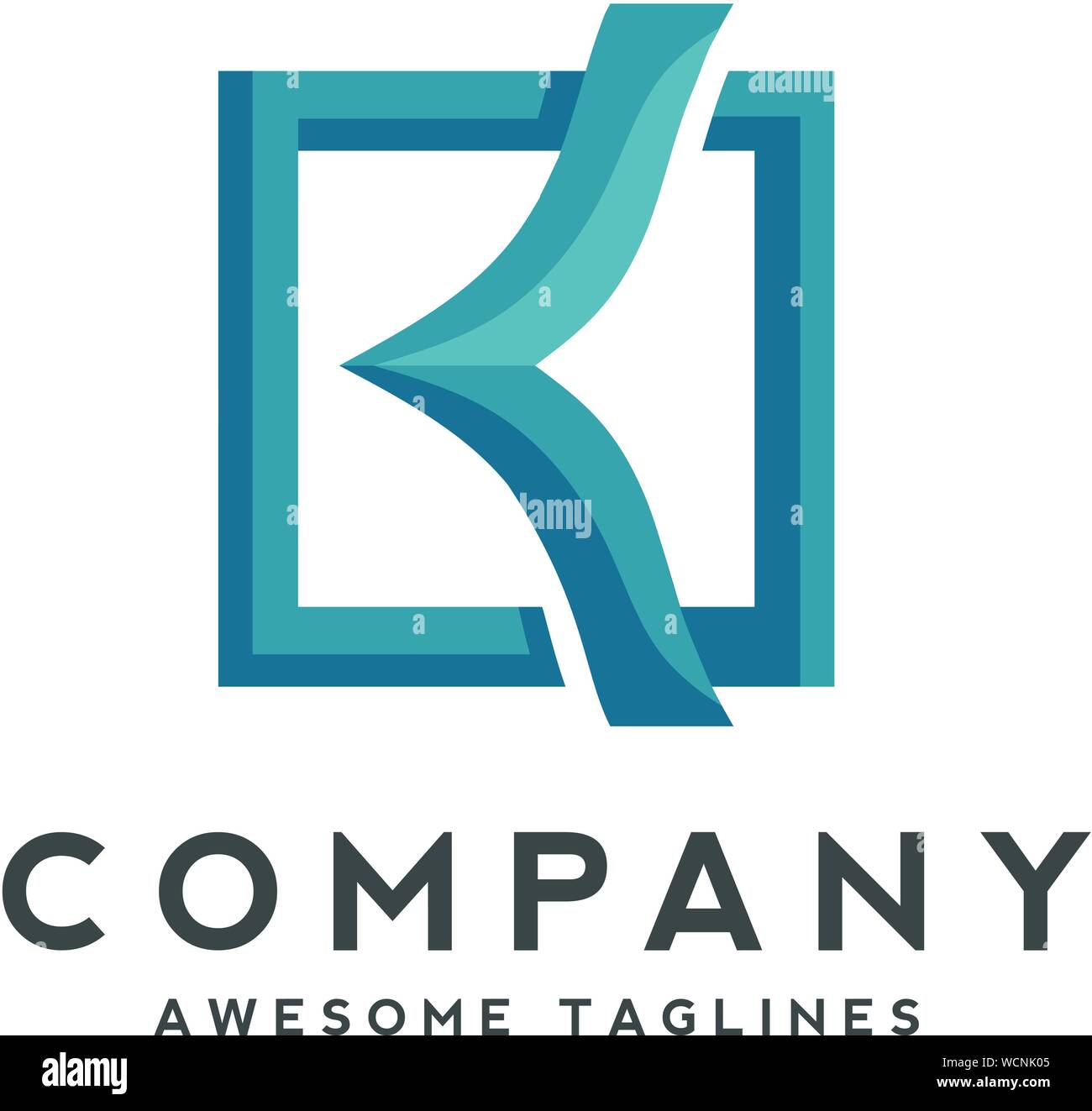 creative initial letter k with square design colorful logo vector concept Stock Vector