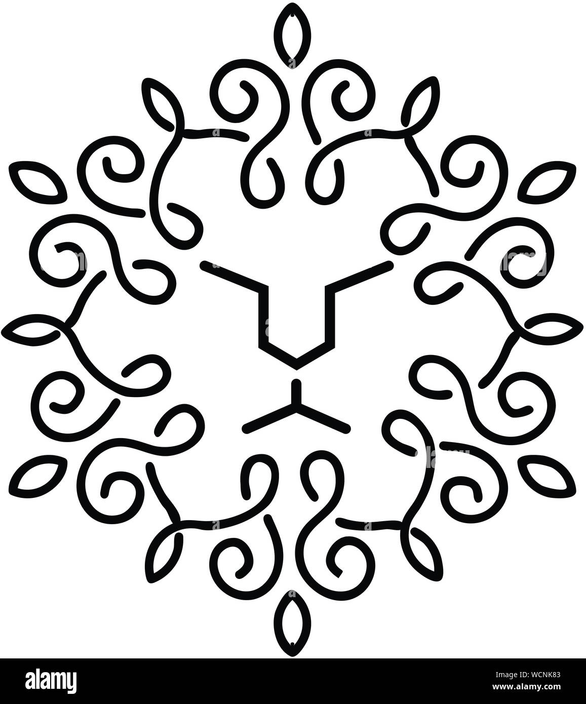 Vintage Lion Face Line Art Logotype Emblem Symbol Simple Lion Line Art Logo Vector Concept Element Stock Vector Image Art Alamy