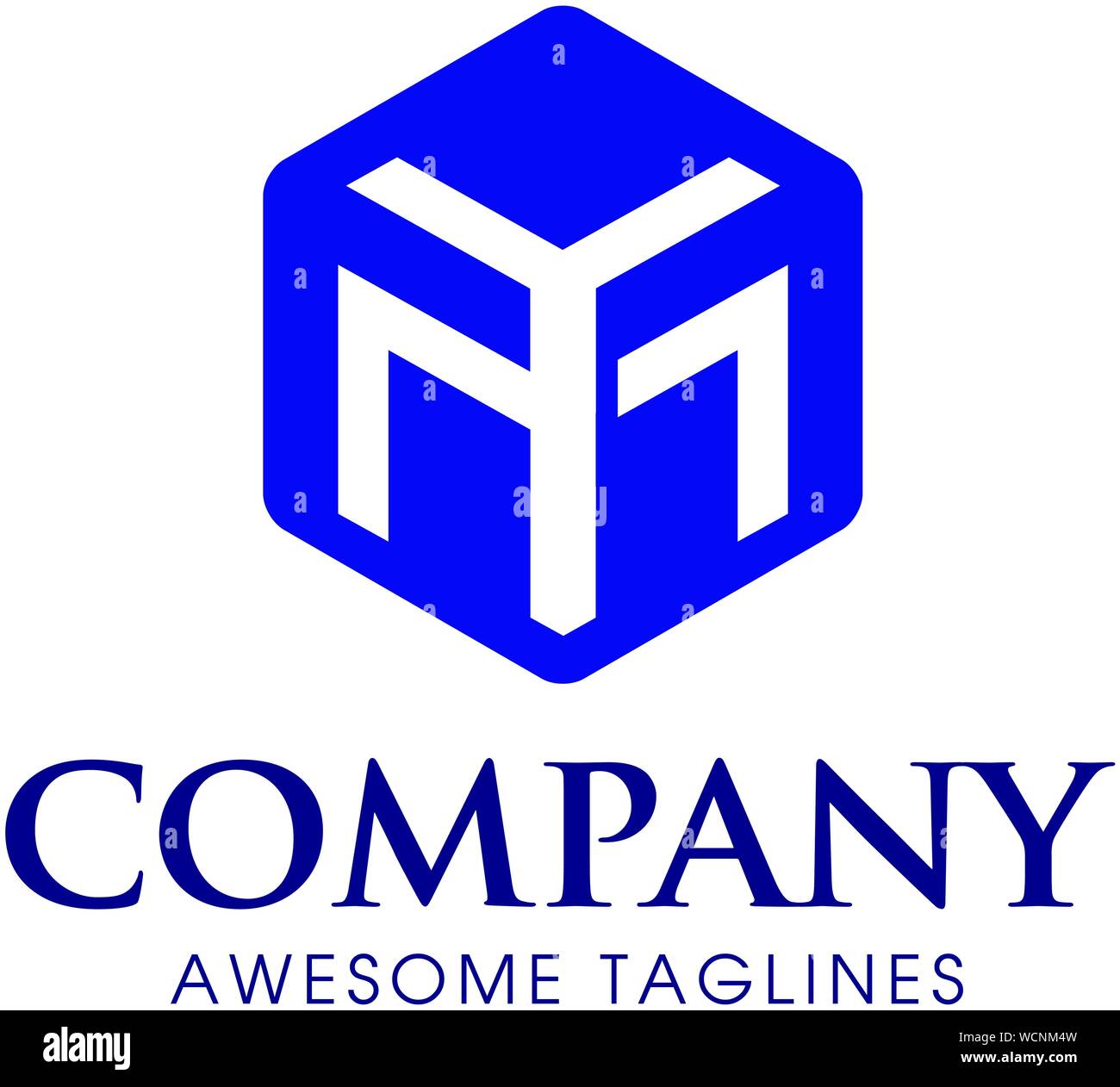 Initial letter M and Y hexagon logo vector Stock Vector