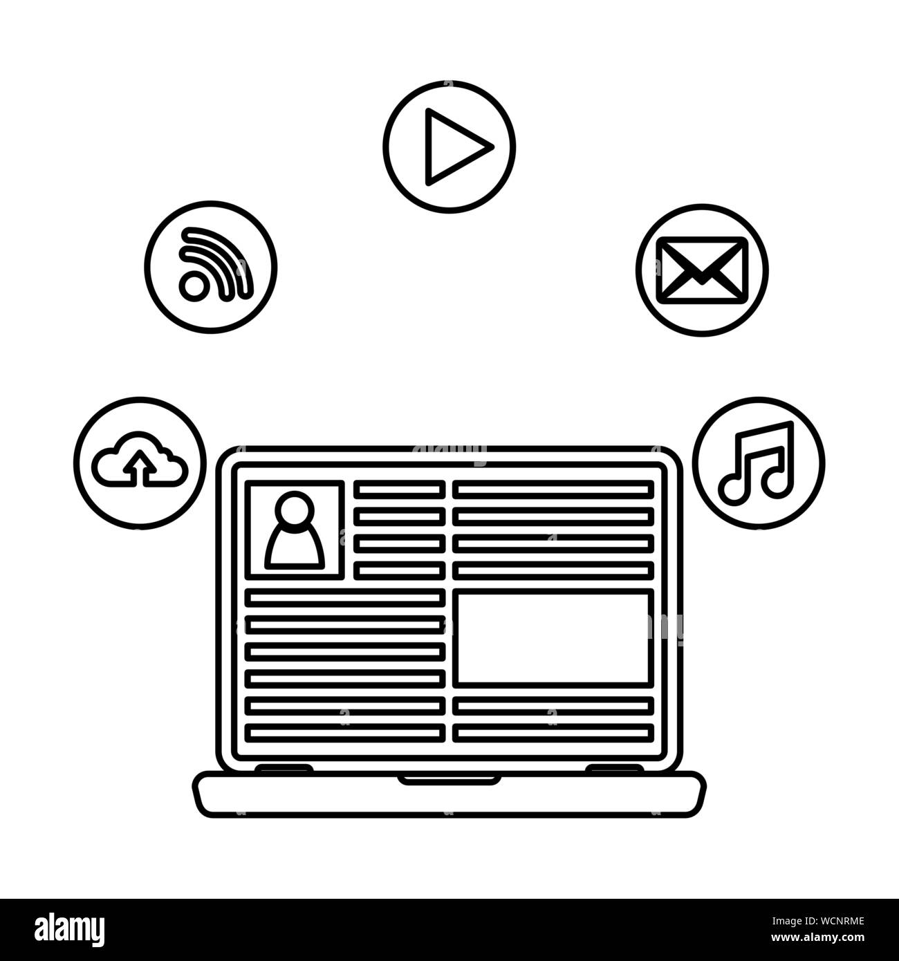 Social media and multimedia vector design Stock Vector Image & Art - Alamy