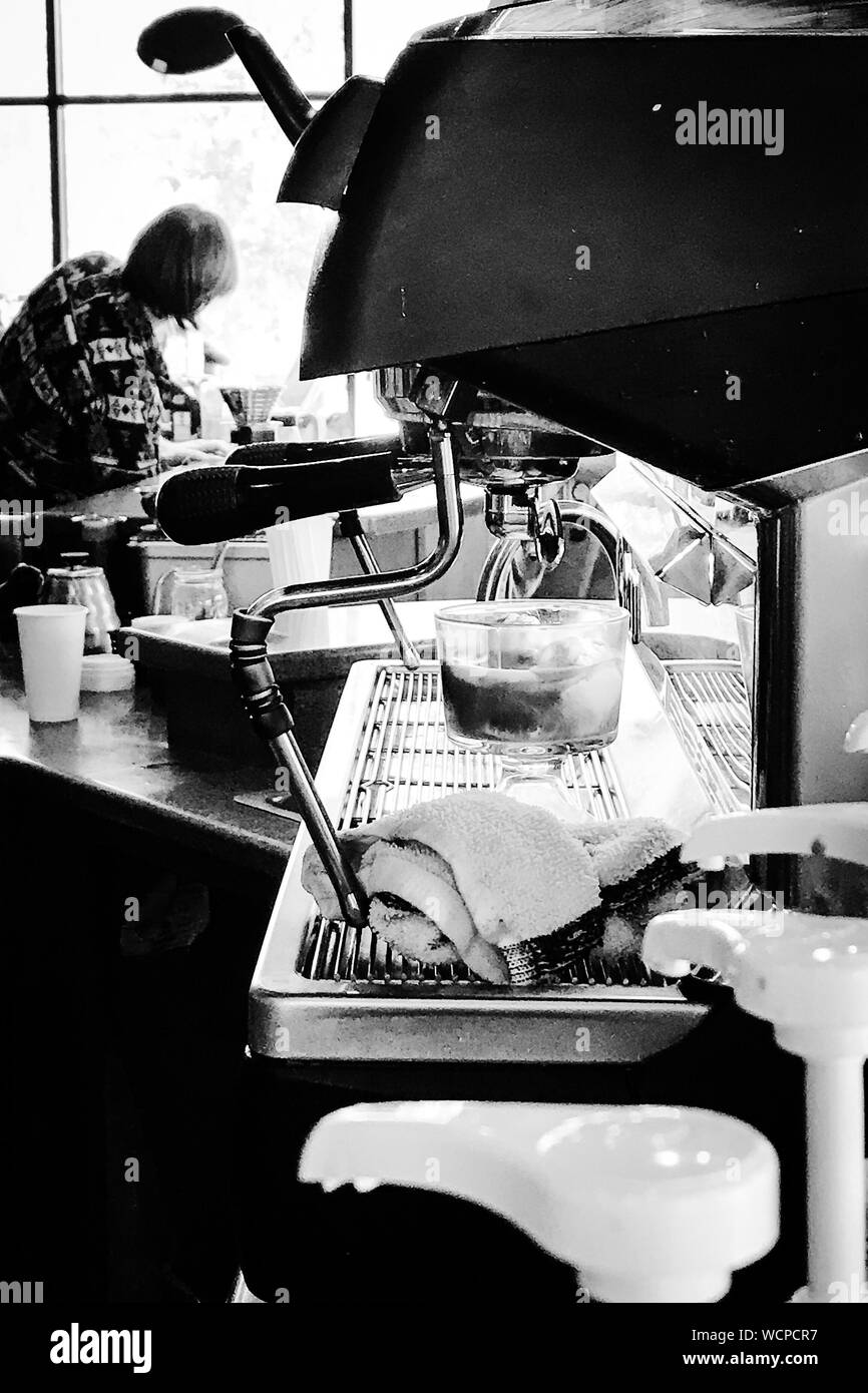 Machinery On Commercial Kitchen Counter Stock Photo Alamy