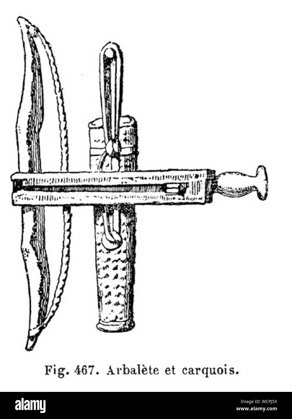 A crossbow based on depictions from a Roman grave in Gaul. Stock Photo