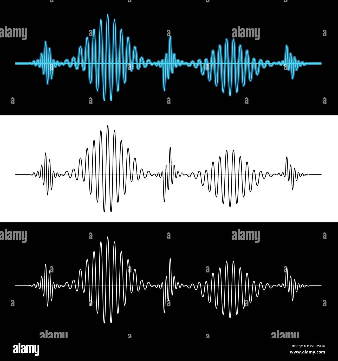 Sound Wave Vibration Signal Vector Illustration Stock Vector