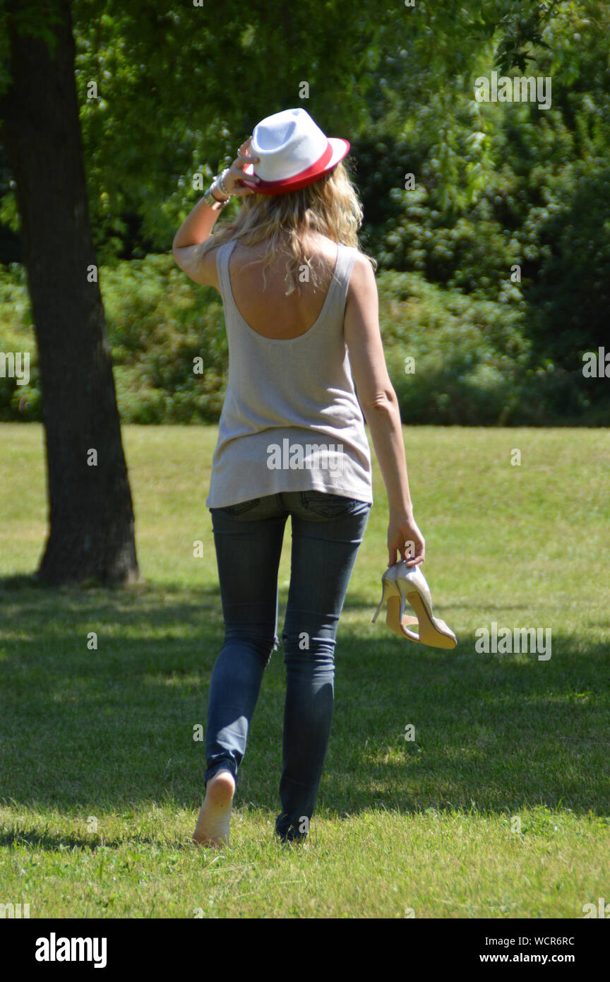 Woman heels rear hi-res stock photography and images - Alamy