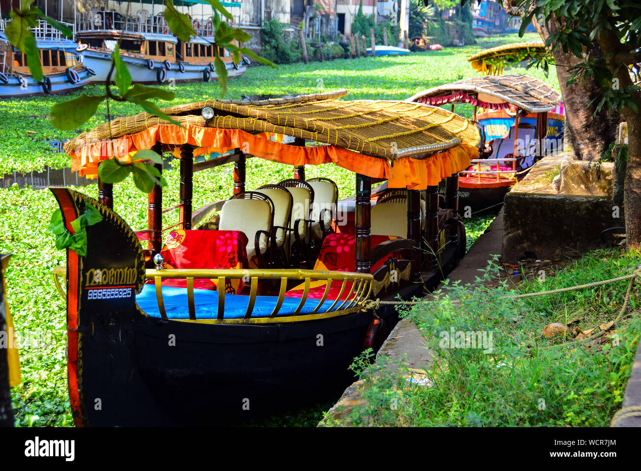 Boats on Kerala Backwaters, Alleppey, Alappuzha, Kerala, India Stock ...