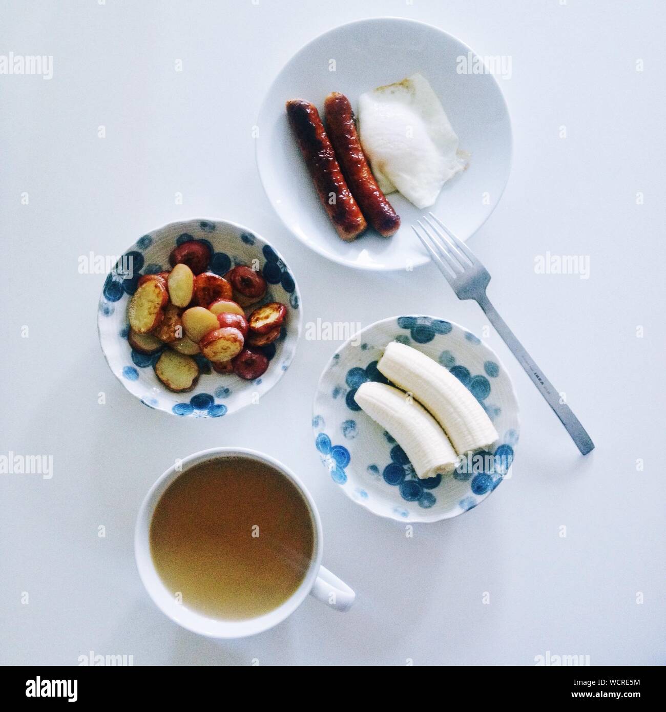 Breakfast Food In Bowls Stock Photo