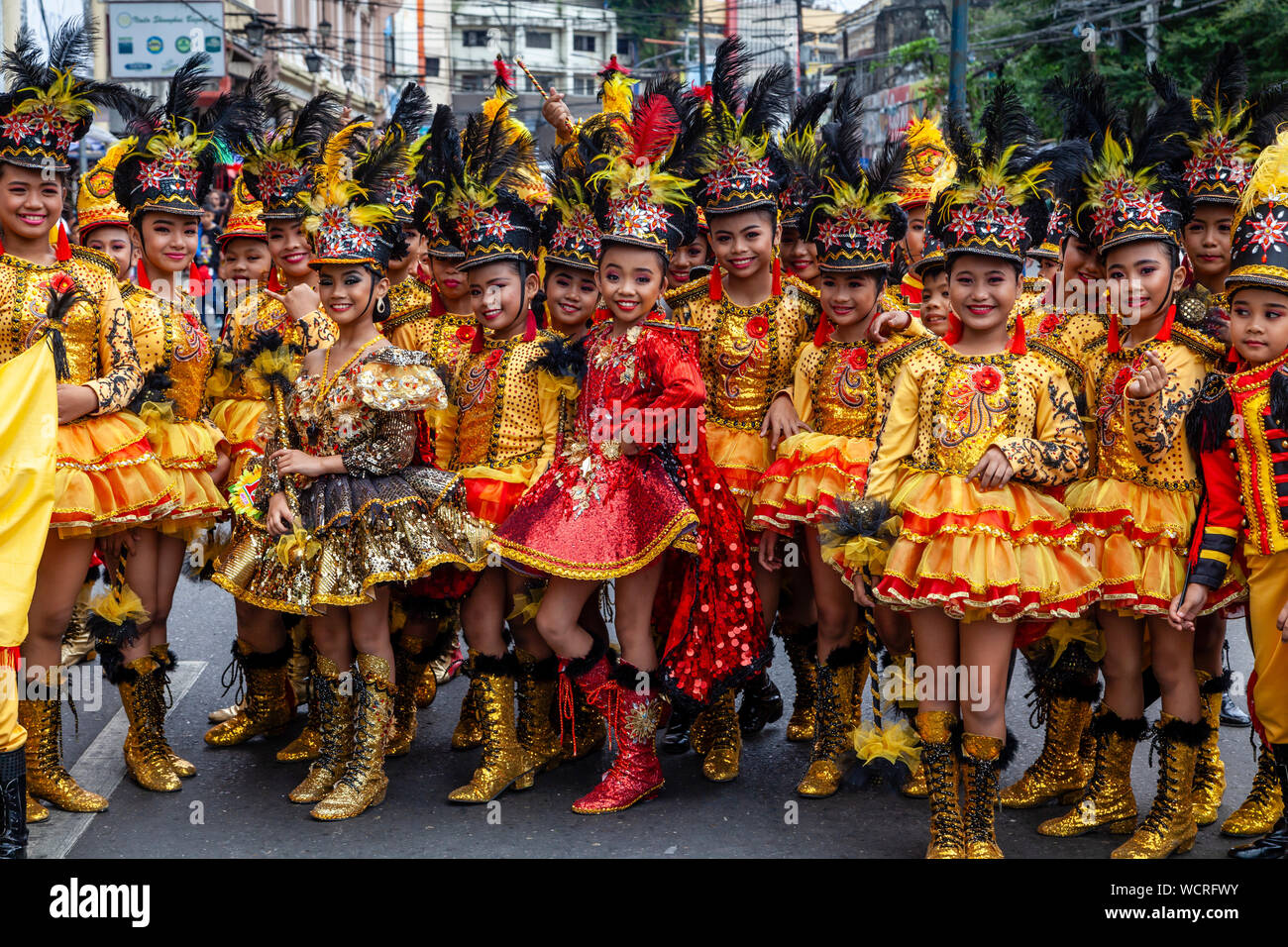 Elementary Schoolchildren Pose For A Photo During The Tambor Trumpa