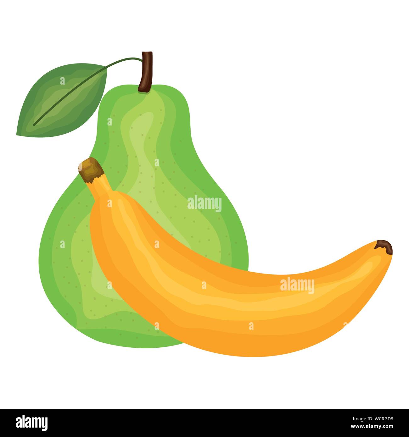 fresh pear and banana fruits vector illustration design Stock Vector