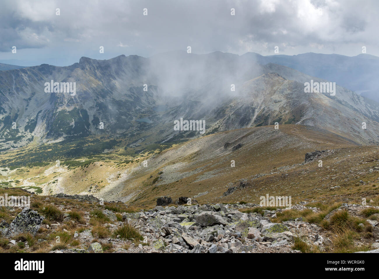 Amazing Landscape from Musala peak, Rila mountain, Bulgaria Stock Photo ...