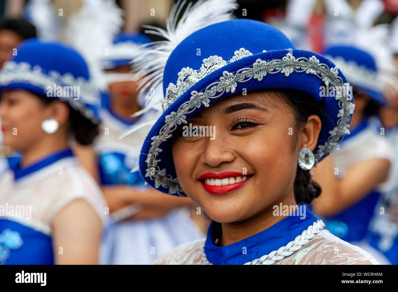 Filipino Secondary Schoolchildren Compete In The Tambor Trumpa Martsa