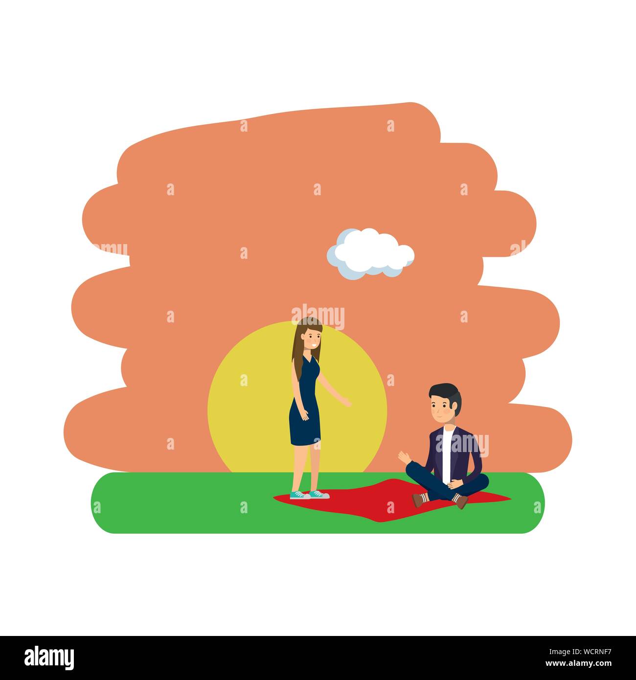 Couple in park vector design Stock Vector Image & Art - Alamy