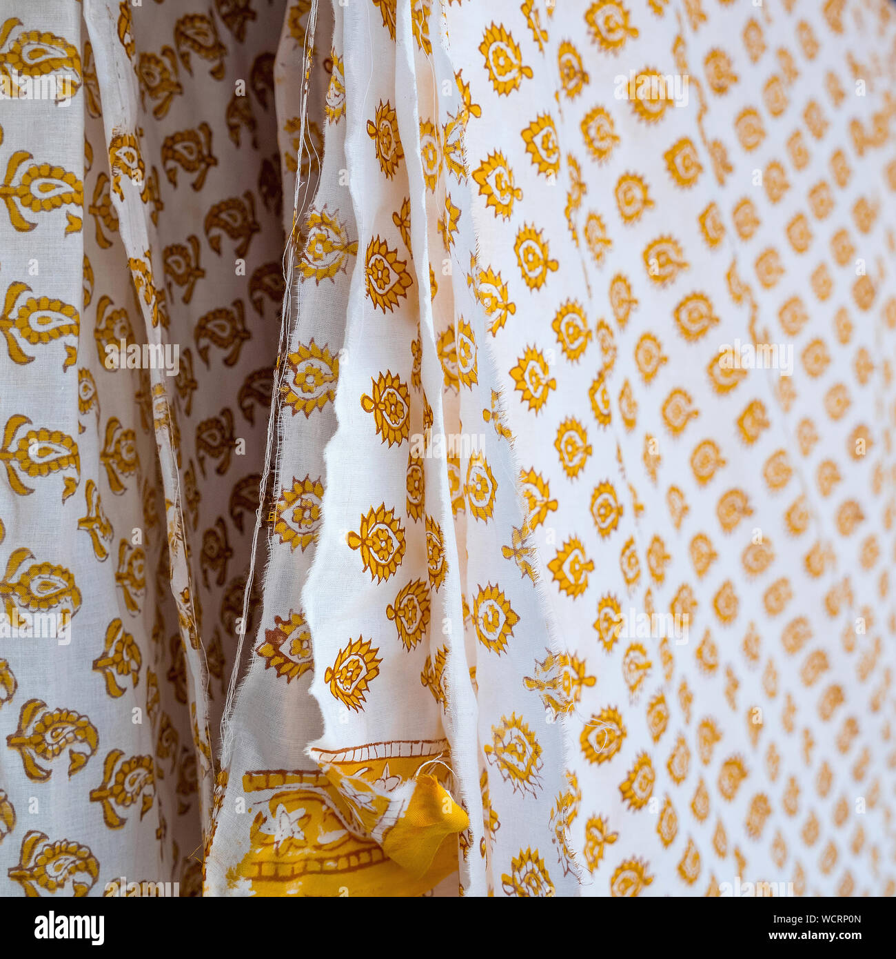 Fresh block printed fabrics. Jaipur, Rajasthan, India, Asia Stock Photo