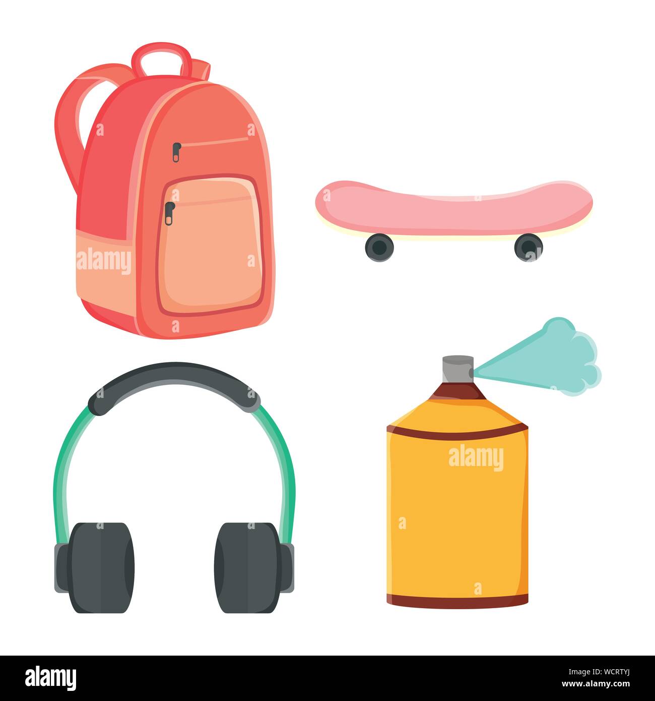 set of youth culture style icons vector illustration design Stock Vector