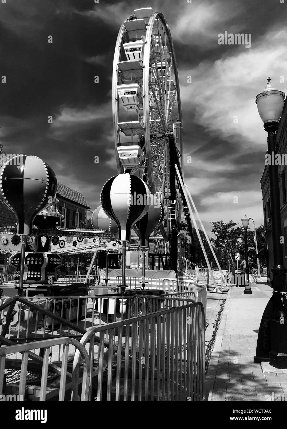 Empty amusement park ride Black and White Stock Photos & Images - Alamy