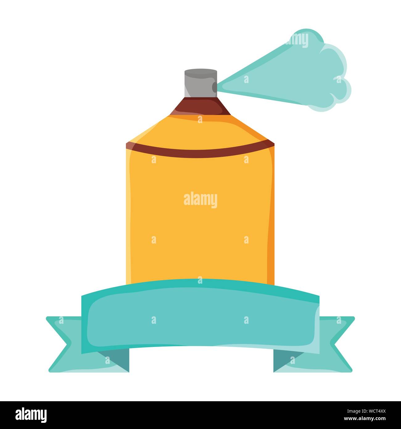 spray paint bottle with ribbon frame vector illustration design Stock ...