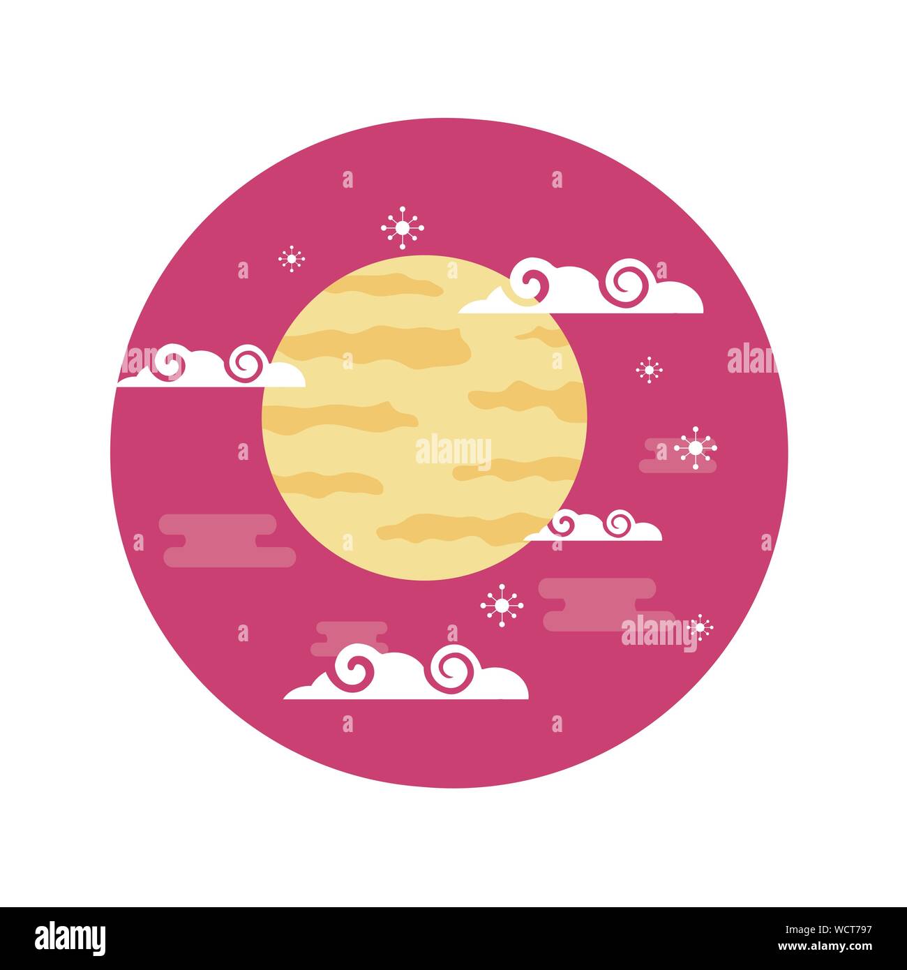 Isolated moon and clouds vector design Stock Vector Image & Art - Alamy