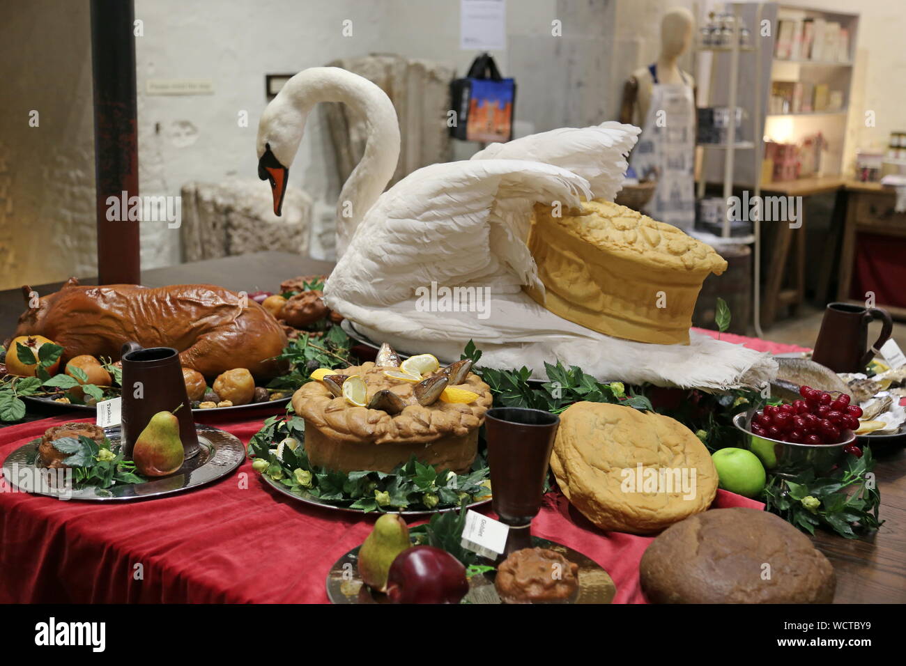 Food display, Kitchen Shop, Hampton Court Palace, East Molesey, Surrey, England, Great Britain, United Kingdom, UK, Europe Stock Photo