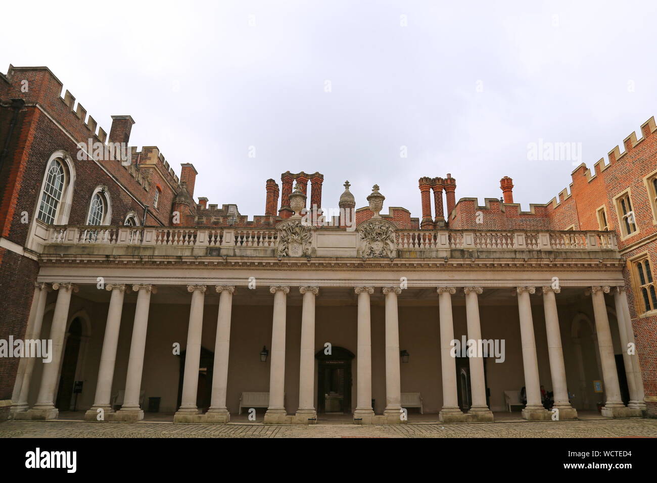 William III Colonnade, Clock Court, Hampton Court Palace, East Molesey, Surrey, England, Great Britain, United Kingdom, UK, Europe Stock Photo