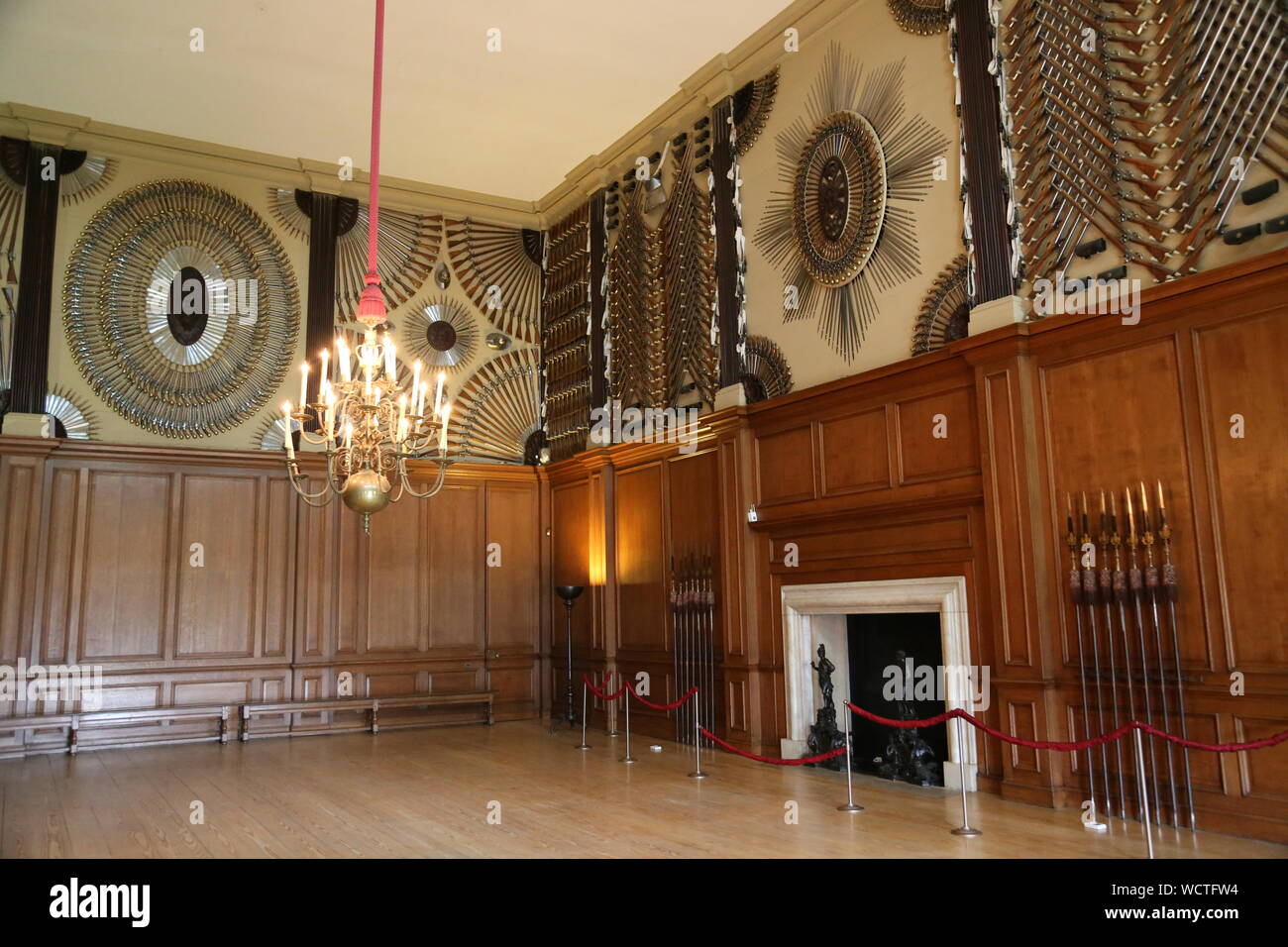 Display of weapons, King's Guard Chamber, Hampton Court Palace, East
