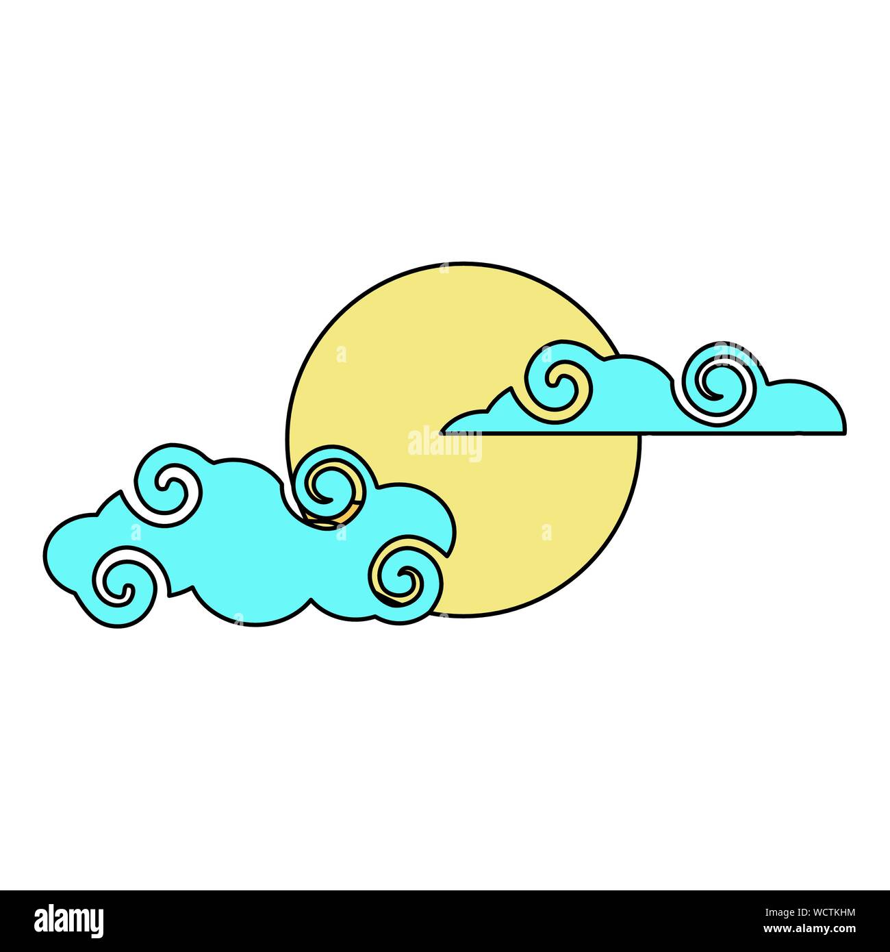 Isolated moon with clouds design Stock Vector Image & Art - Alamy