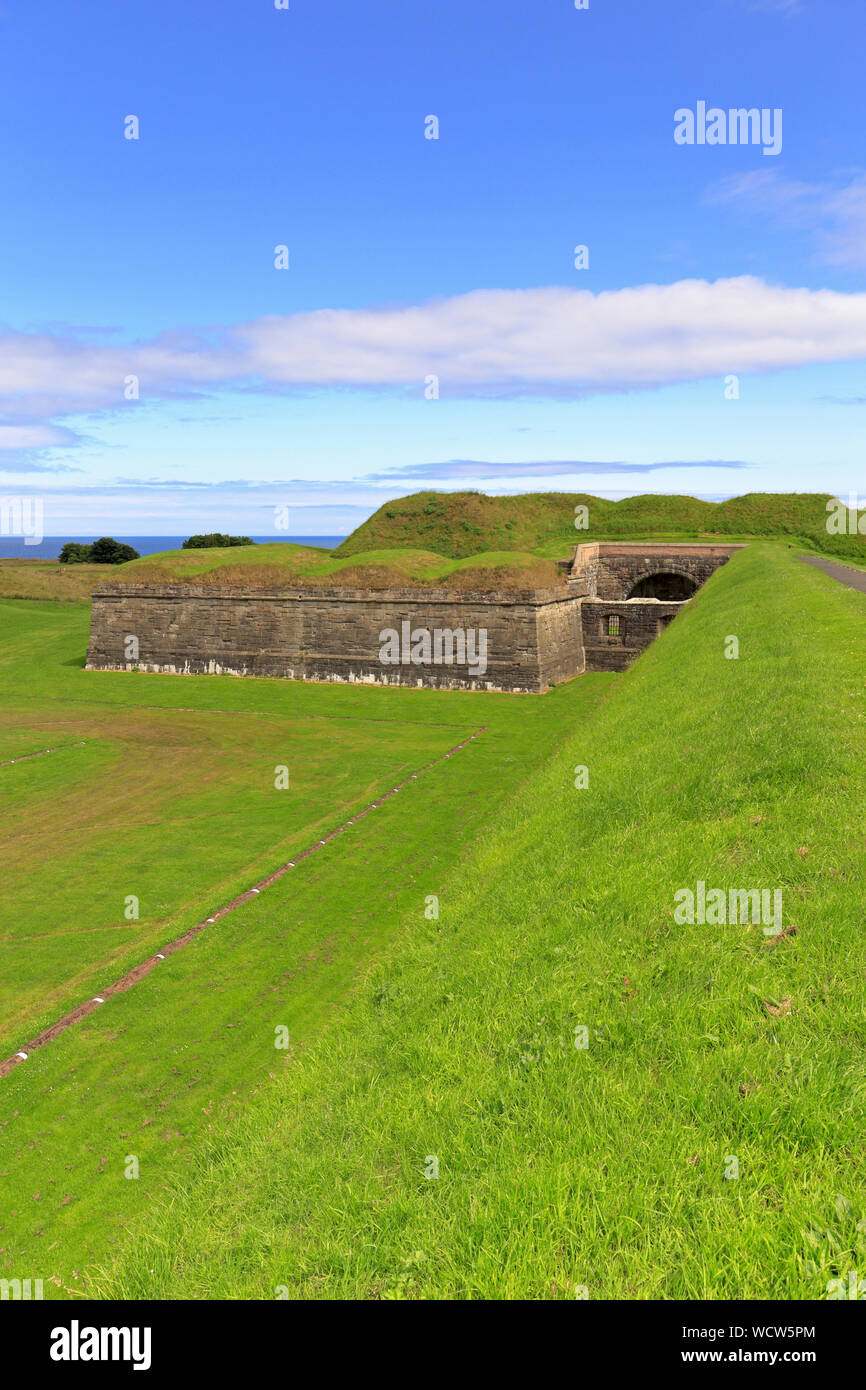 Brass Bastion from the Elizabethan ramparts, Berwick upon Tweed, Northumberland, England, UK. Stock Photo